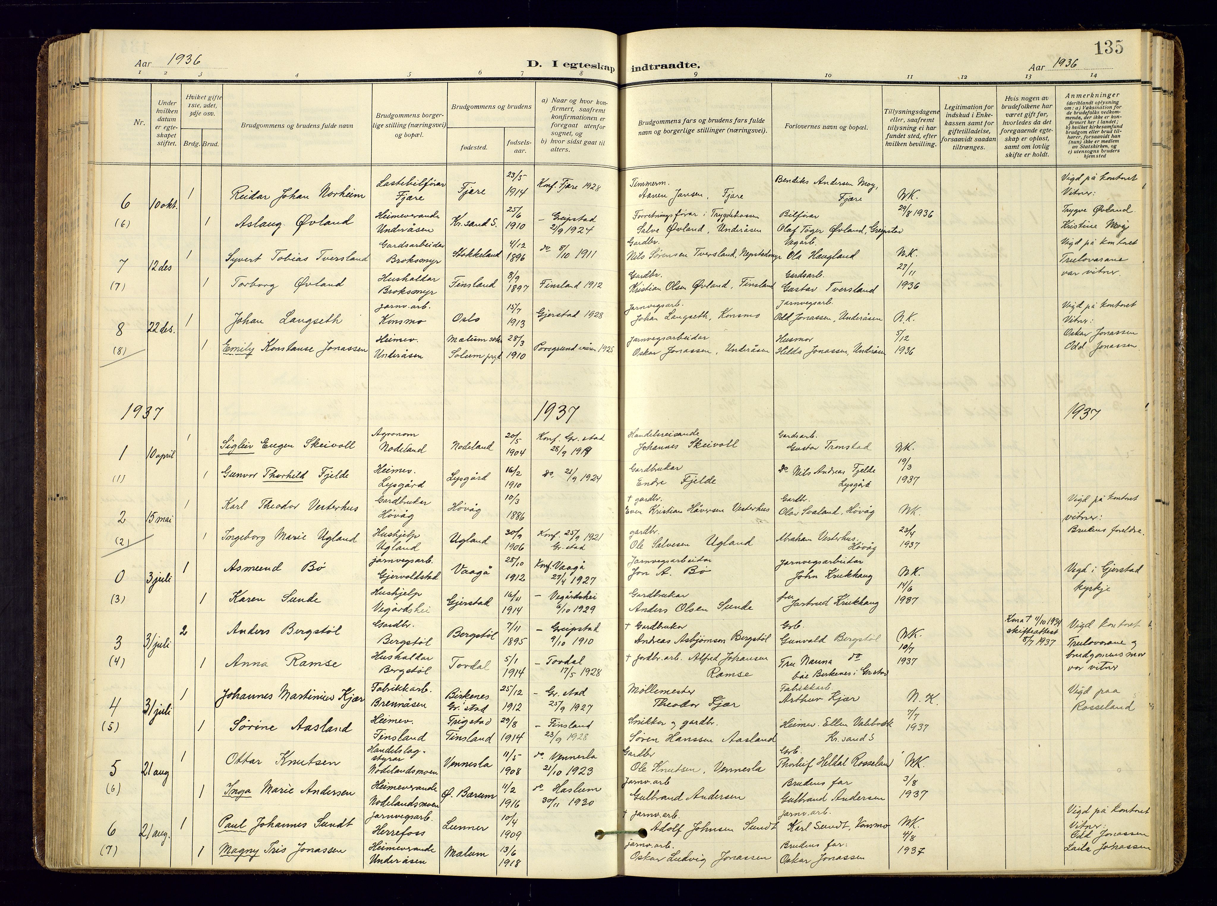 Søgne sokneprestkontor, AV/SAK-1111-0037/F/Fa/Faa/L0004: Parish register (official) no. A-4, 1911-1945, p. 135