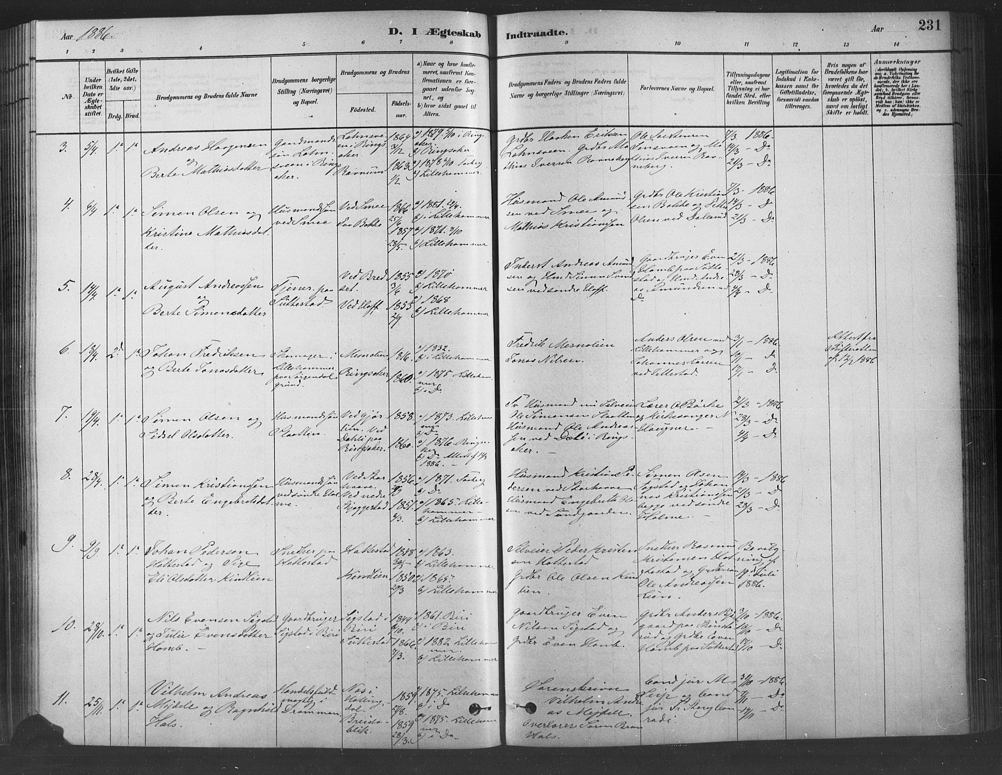 Fåberg prestekontor, SAH/PREST-086/H/Ha/Haa/L0009: Parish register (official) no. 9, 1879-1898, p. 231