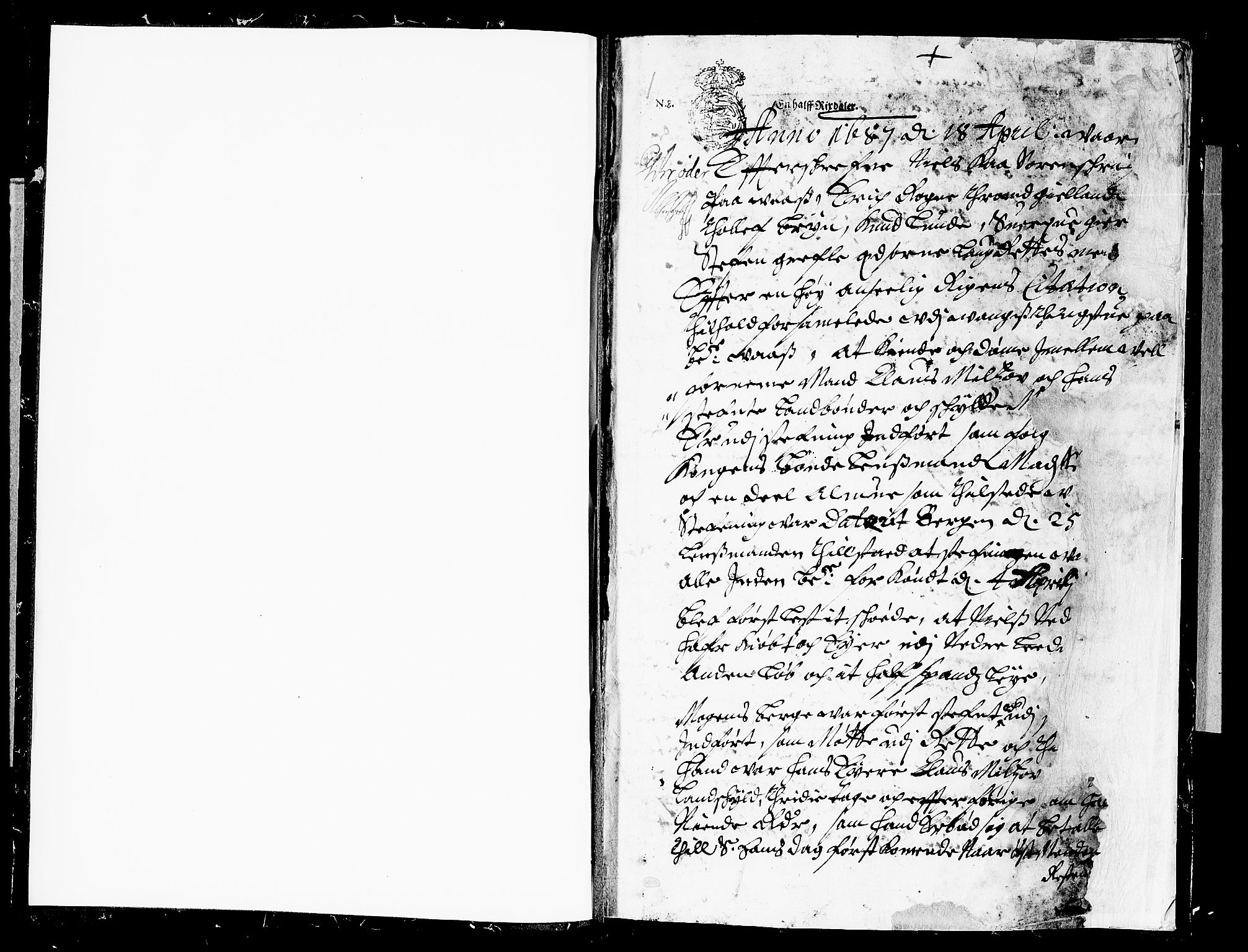 Hardanger og Voss sorenskriveri, SAB/A-2501/1/1A/1Ab/L0017: Tingbok for Voss, 1687-1688, p. 0b-1a