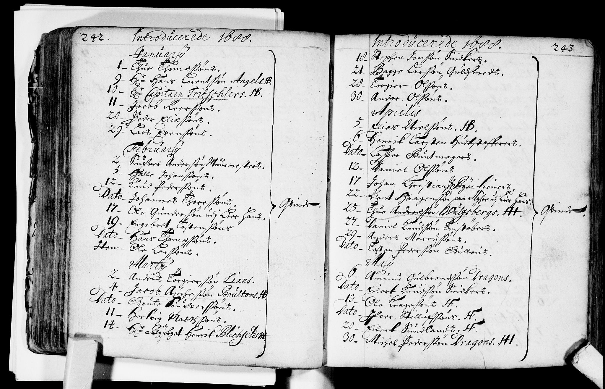 Bragernes kirkebøker, AV/SAKO-A-6/F/Fa/L0002: Parish register (official) no. I 2, 1680-1705, p. 242-243