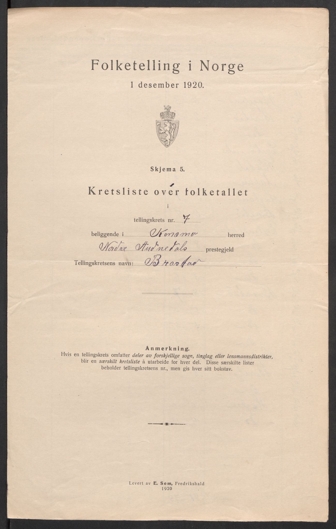 SAK, 1920 census for Konsmo, 1920, p. 24