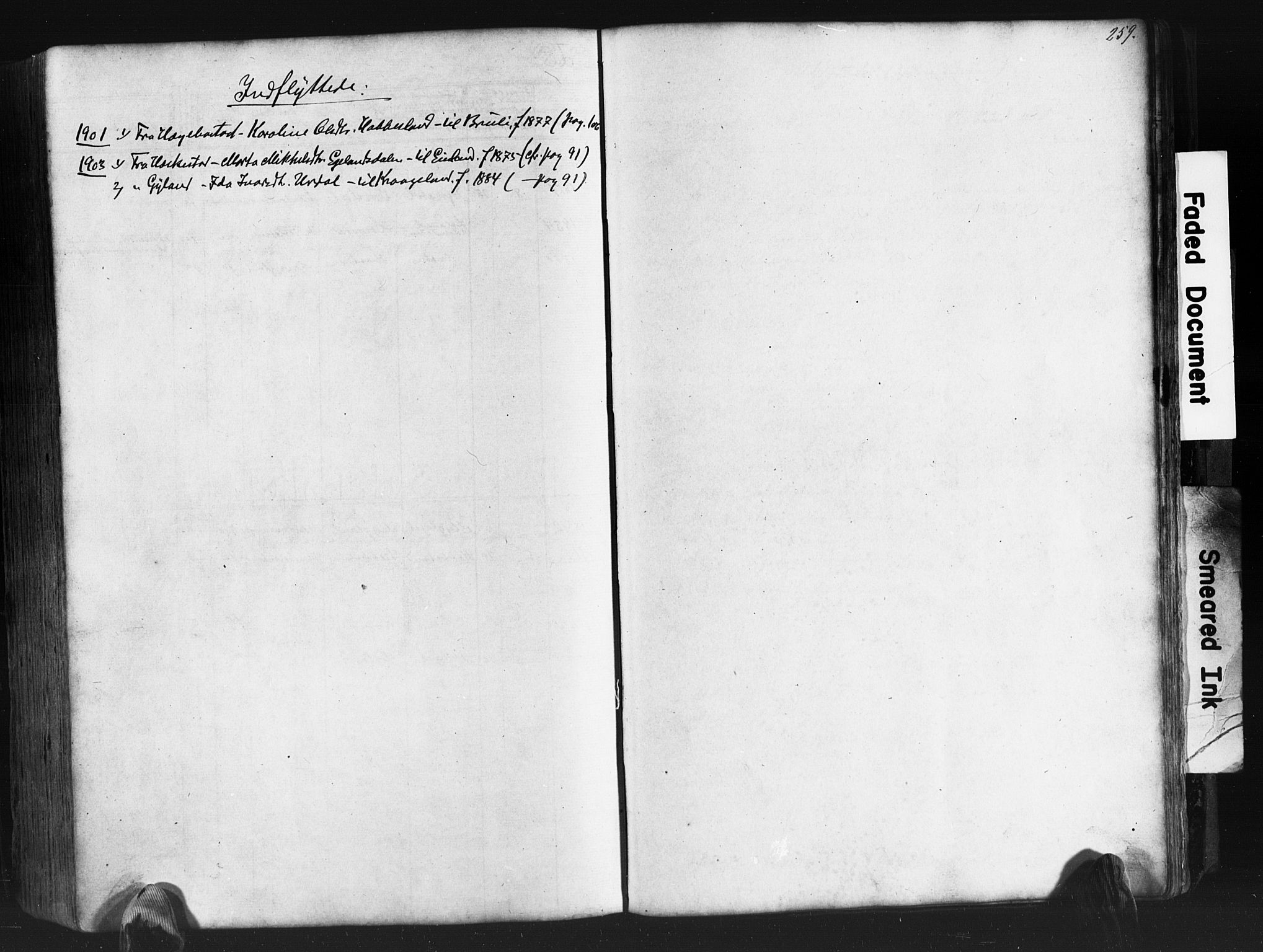 Fjotland sokneprestkontor, AV/SAK-1111-0010/F/Fb/L0003: Parish register (copy) no. B 3, 1872-1924, p. 259