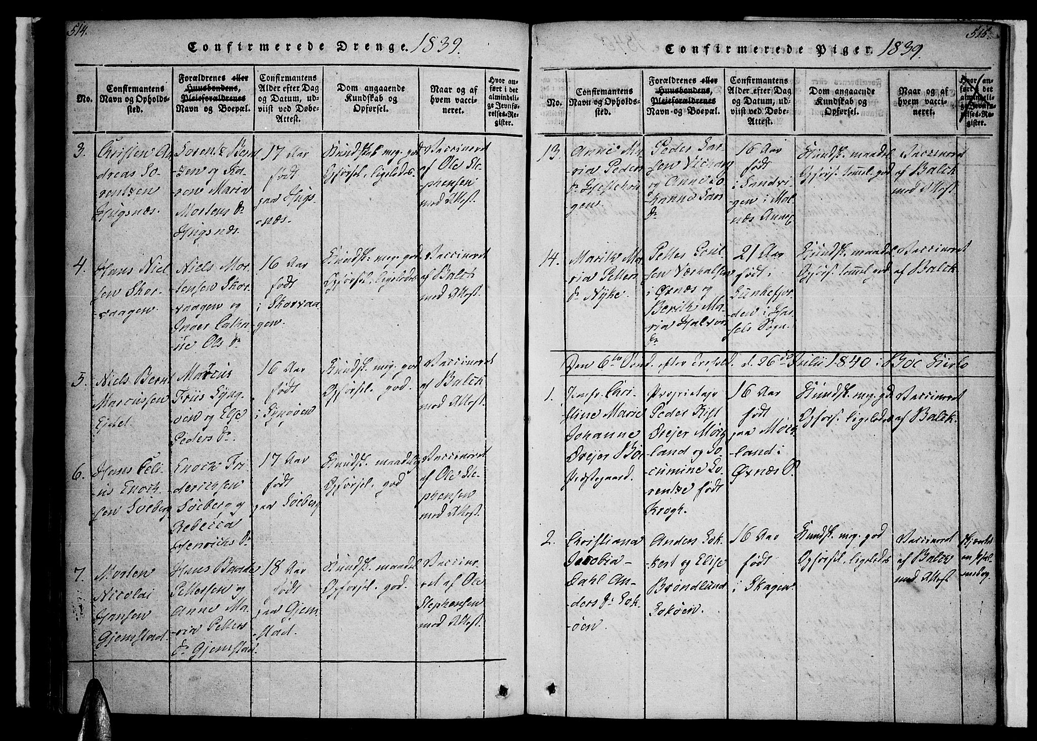 Ministerialprotokoller, klokkerbøker og fødselsregistre - Nordland, AV/SAT-A-1459/891/L1298: Parish register (official) no. 891A03, 1820-1840, p. 514-515