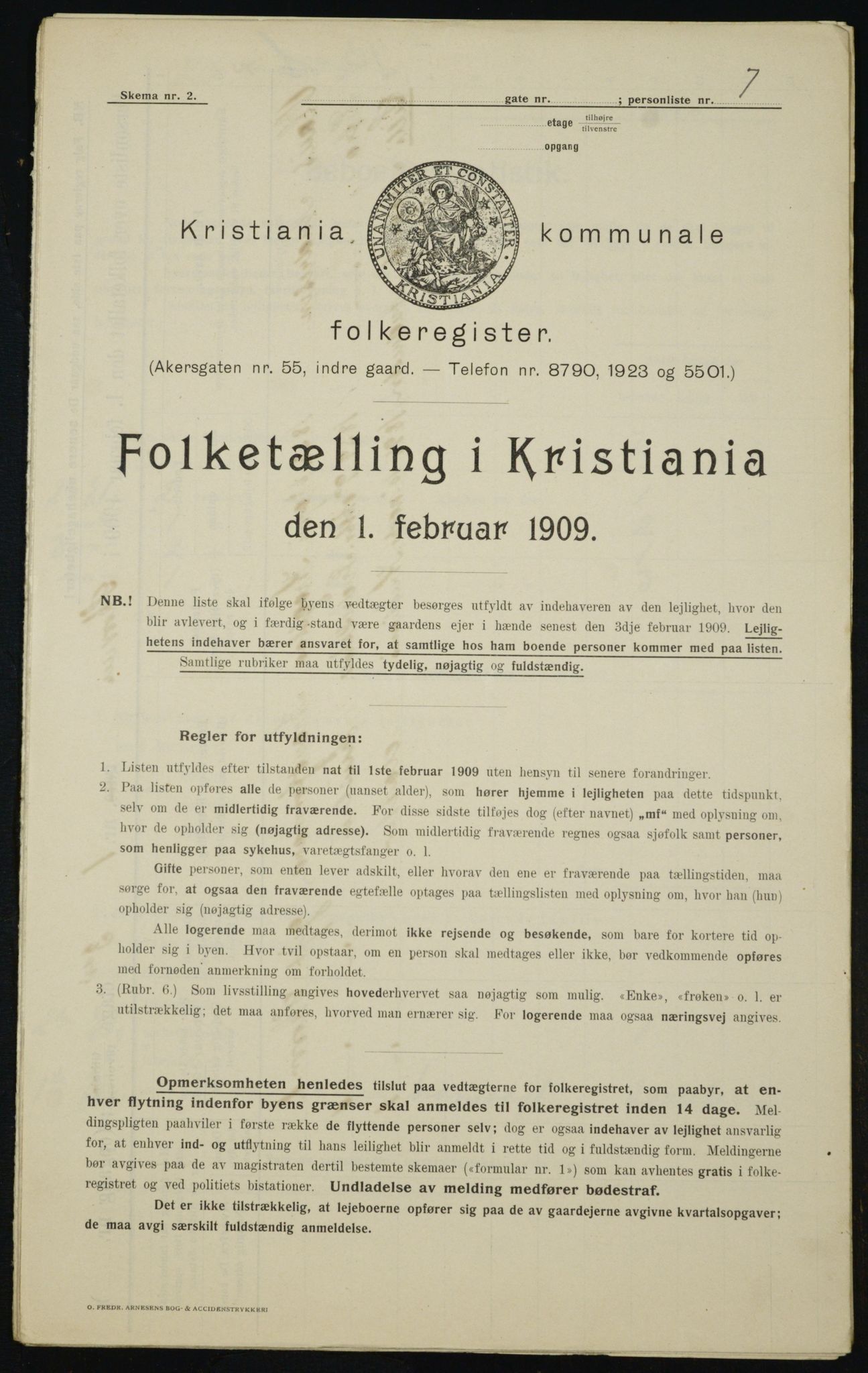 OBA, Municipal Census 1909 for Kristiania, 1909, p. 87407