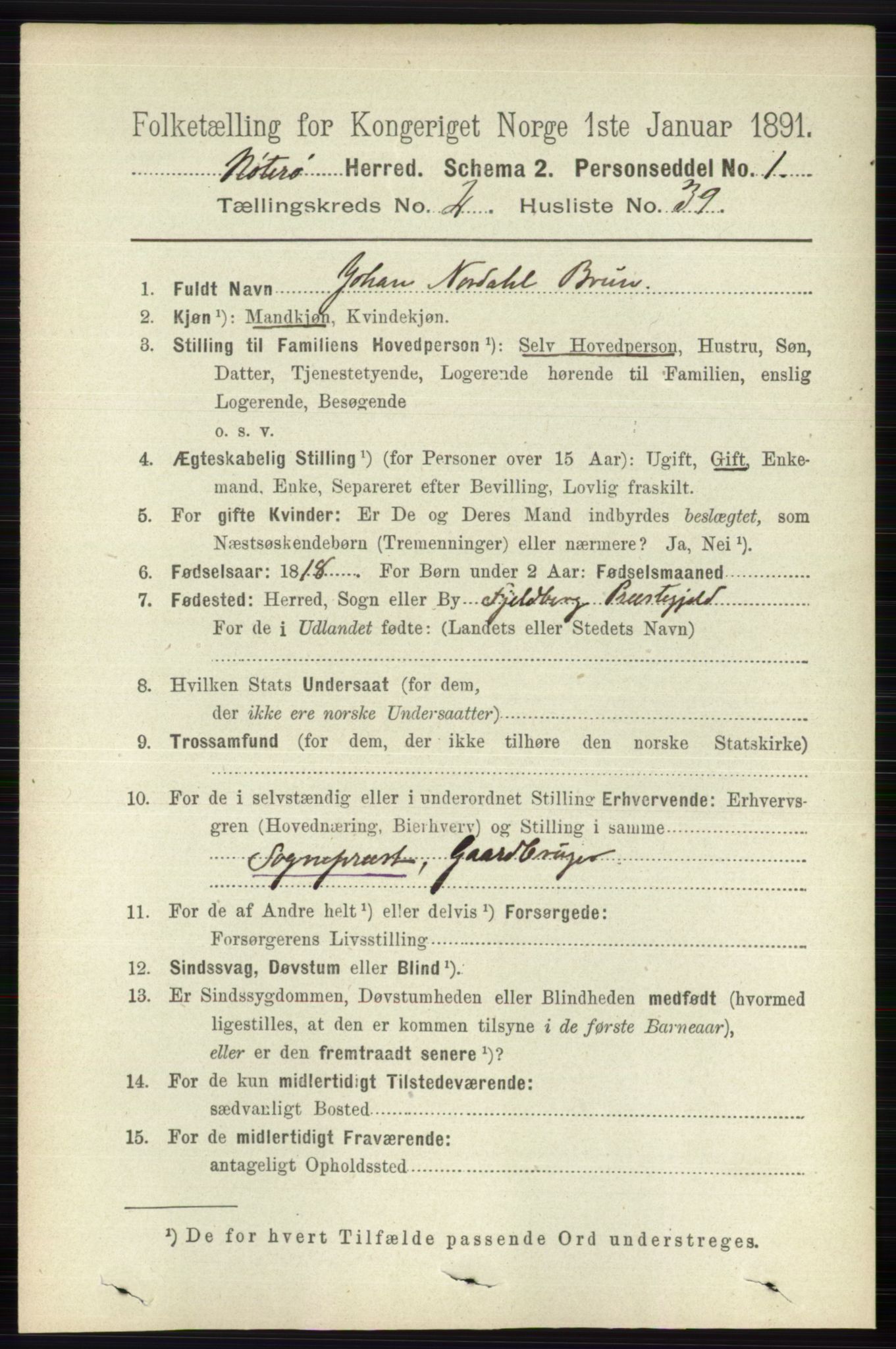 RA, 1891 census for 0722 Nøtterøy, 1891, p. 1097