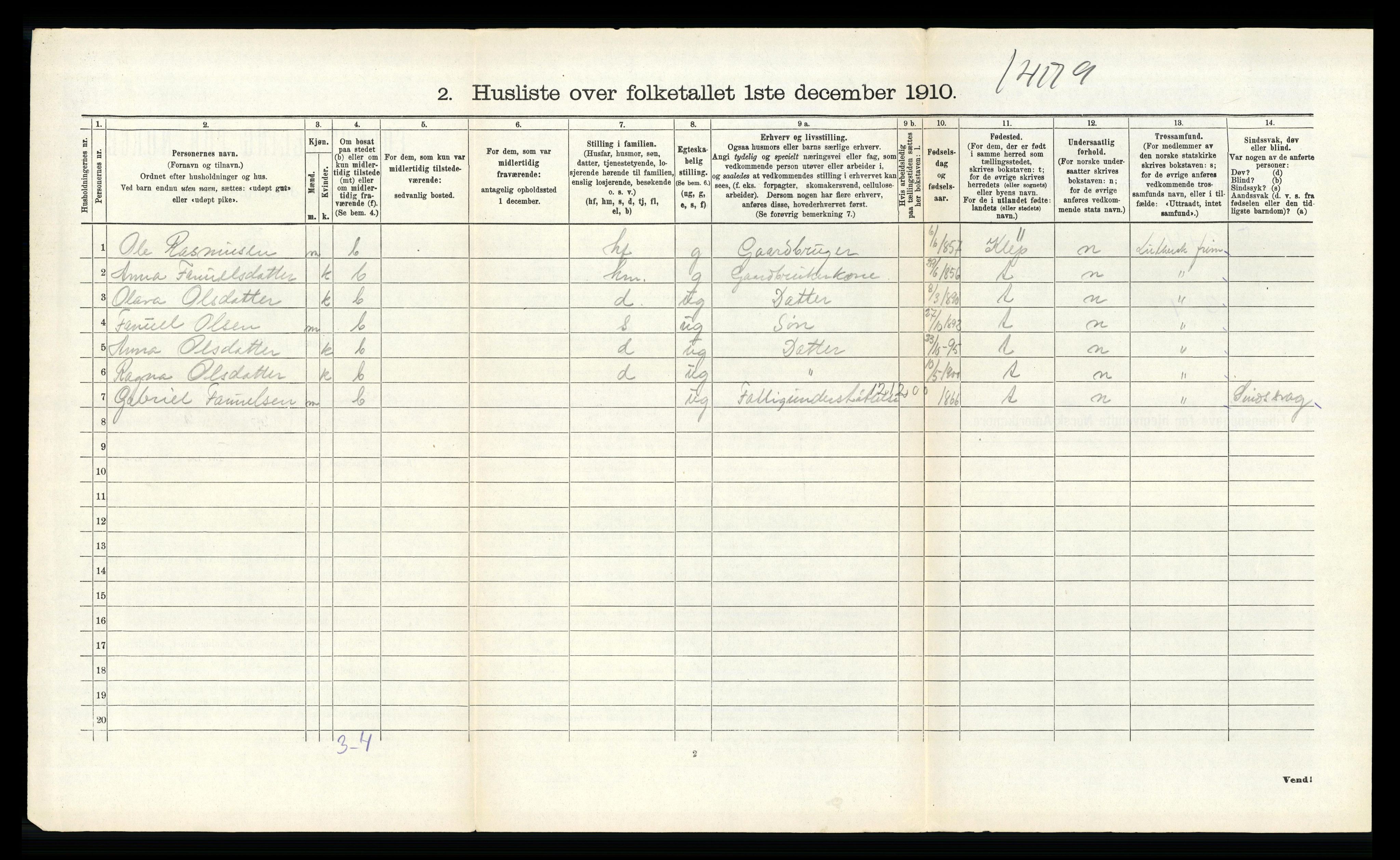 RA, 1910 census for Time, 1910, p. 758