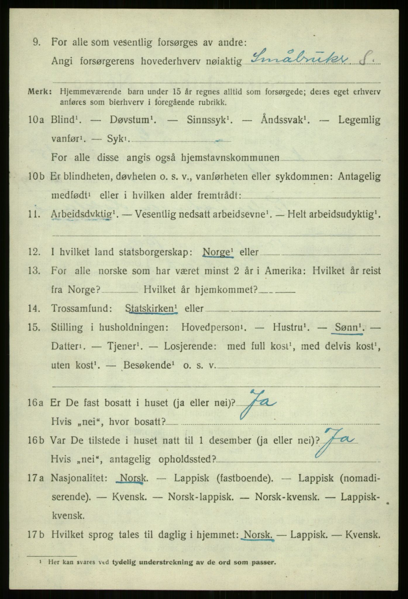 SATØ, 1920 census for Kvæfjord, 1920, p. 7478