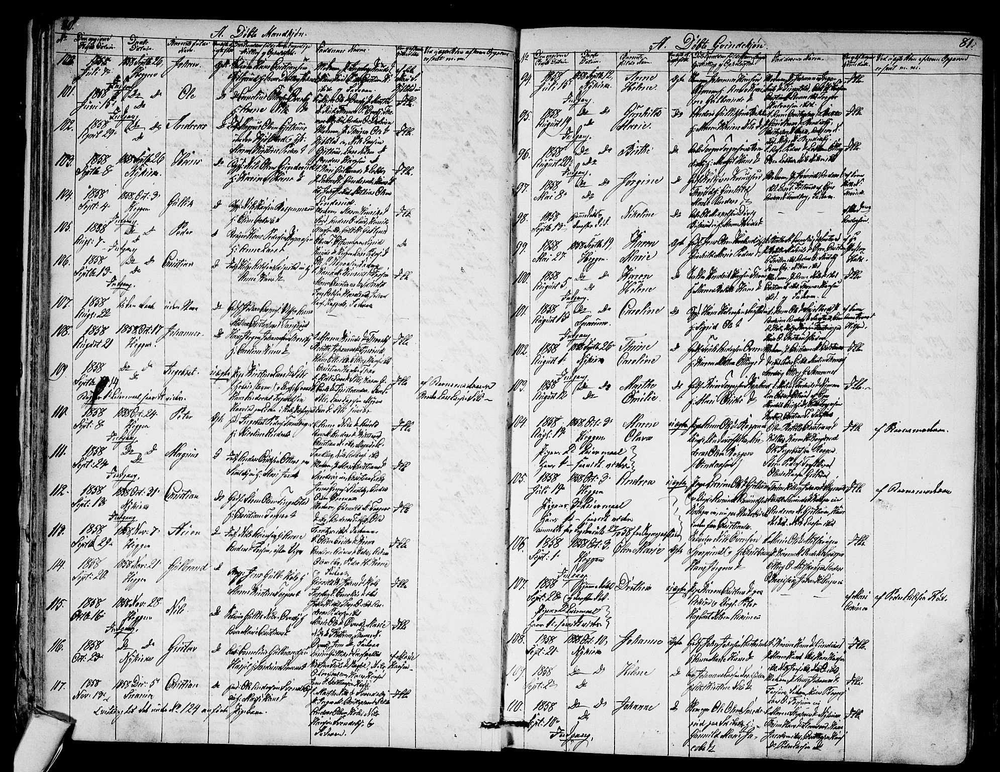 Modum kirkebøker, AV/SAKO-A-234/G/Ga/L0006: Parish register (copy) no. I 6, 1854-1868, p. 80-81