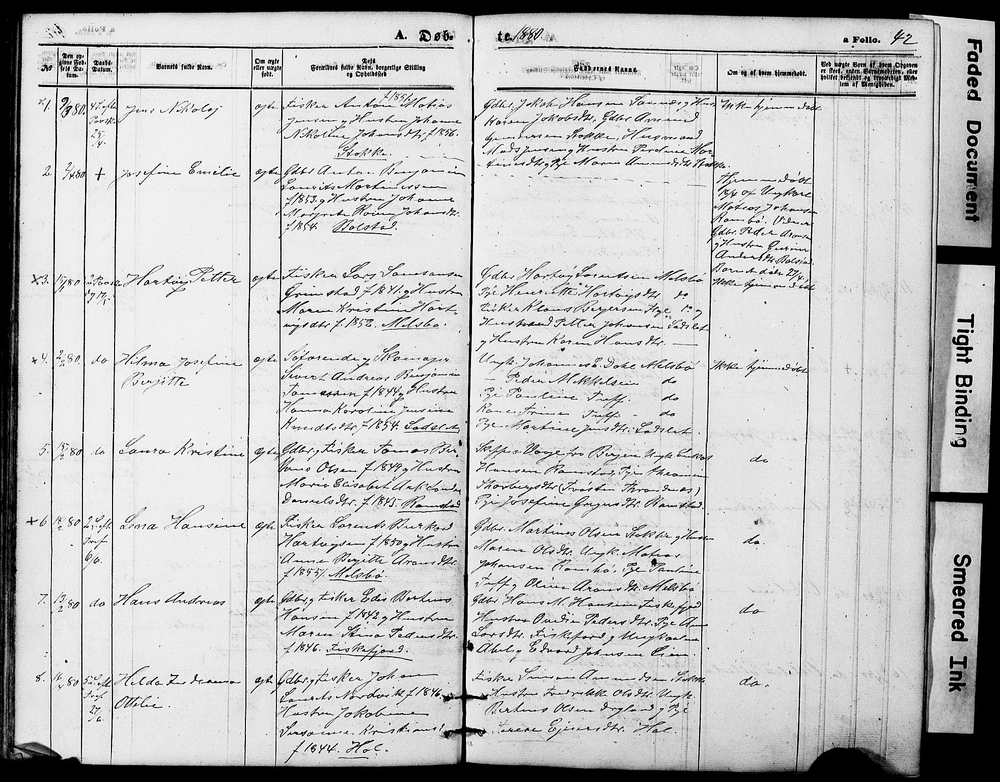 Ministerialprotokoller, klokkerbøker og fødselsregistre - Nordland, SAT/A-1459/865/L0930: Parish register (copy) no. 865C02, 1866-1884, p. 42