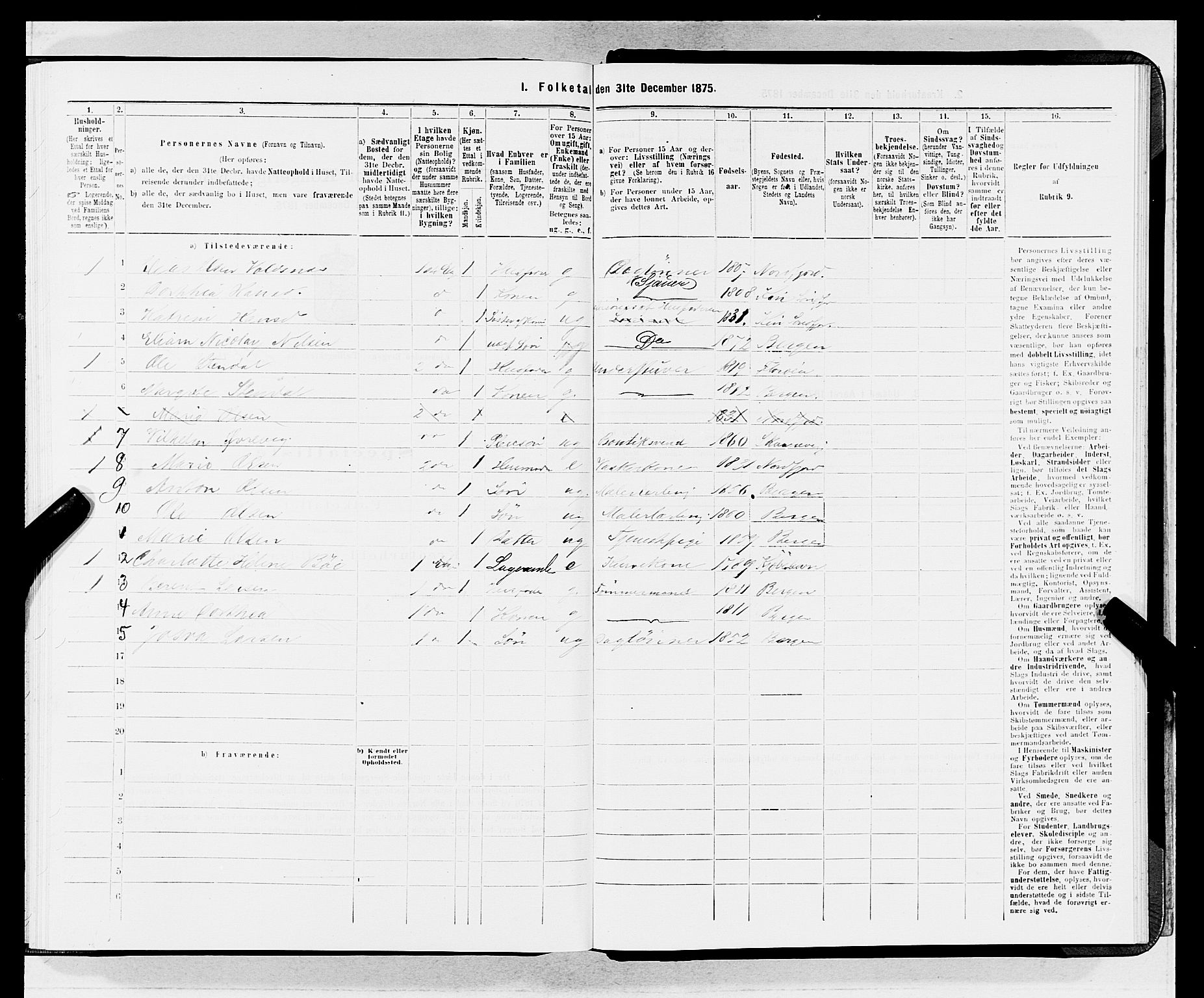 SAB, 1875 census for 1301 Bergen, 1875, p. 4285