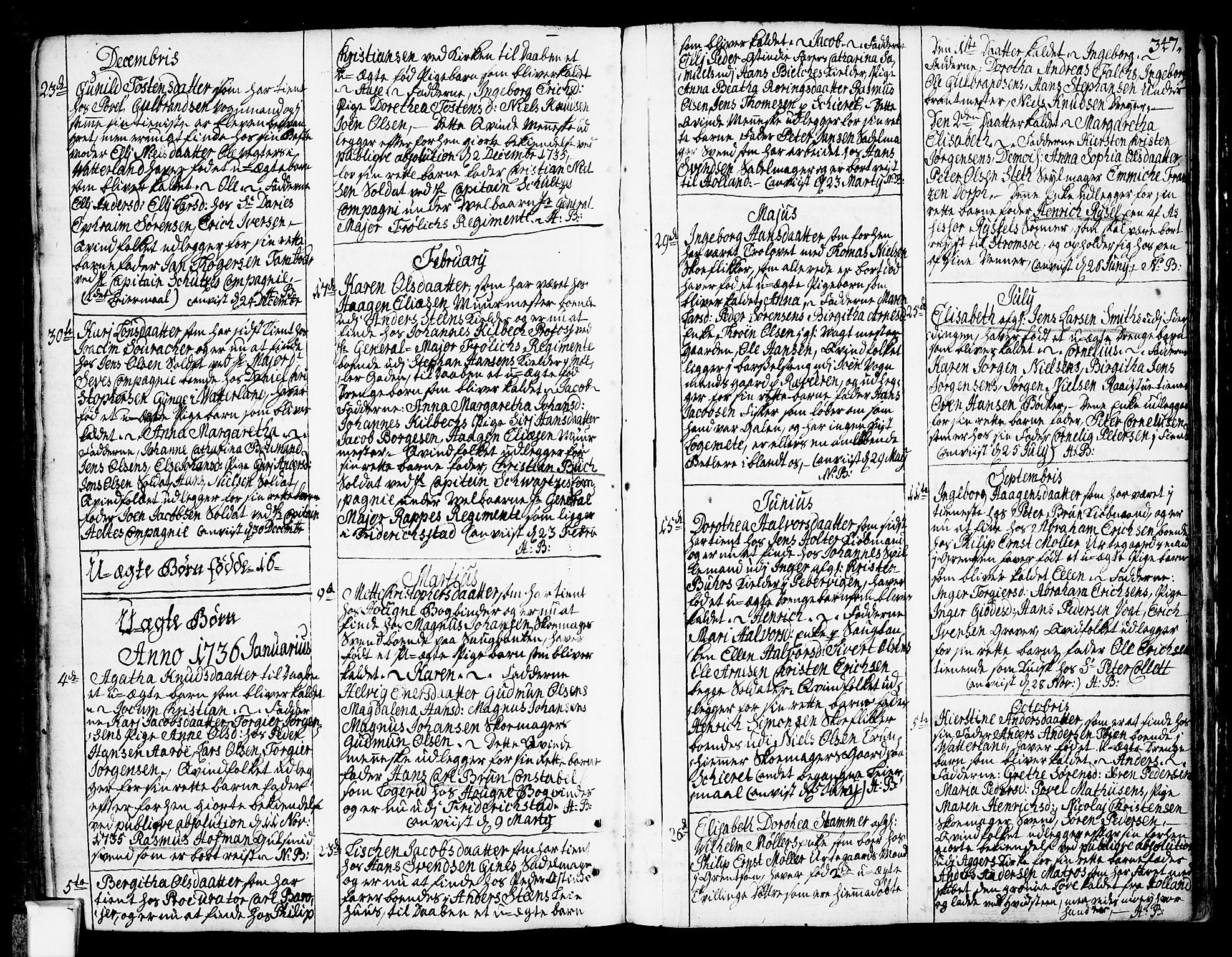 Oslo domkirke Kirkebøker, SAO/A-10752/F/Fa/L0003: Parish register (official) no. 3, 1731-1743, p. 347