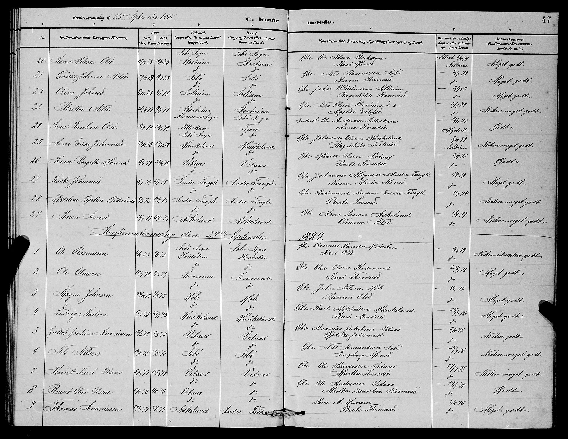 Manger sokneprestembete, AV/SAB-A-76801/H/Haa: Parish register (official) no. D 2, 1894-1908, p. 47