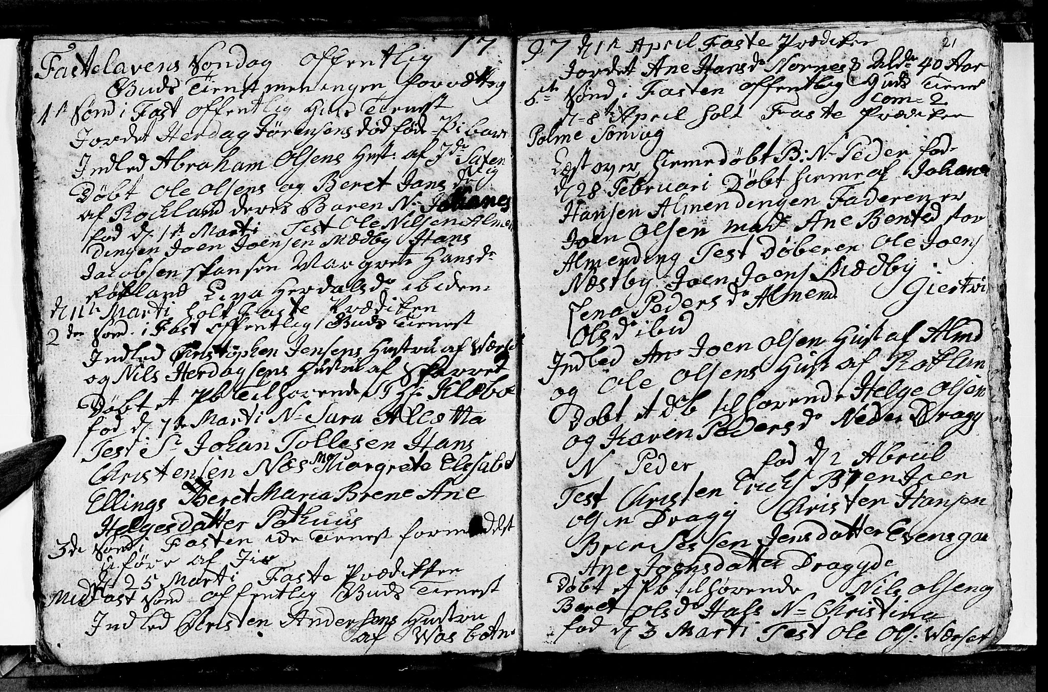 Ministerialprotokoller, klokkerbøker og fødselsregistre - Nordland, SAT/A-1459/847/L0674: Parish register (copy) no. 847C02, 1793-1807, p. 21