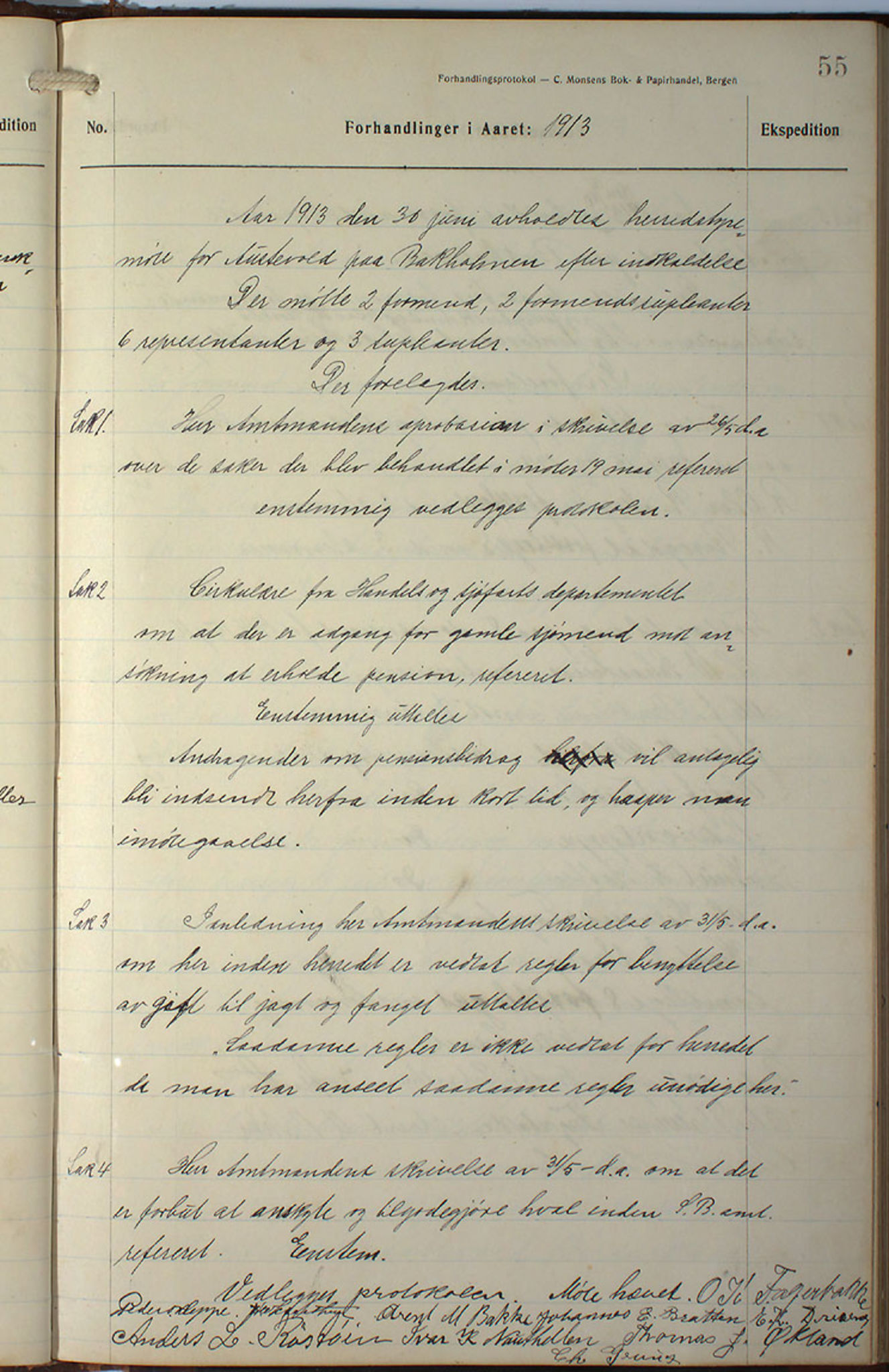 Austevoll kommune. Formannskapet, IKAH/1244-021/A/Aa/L0002b: Møtebok for heradstyret, 1910-1919, p. 111