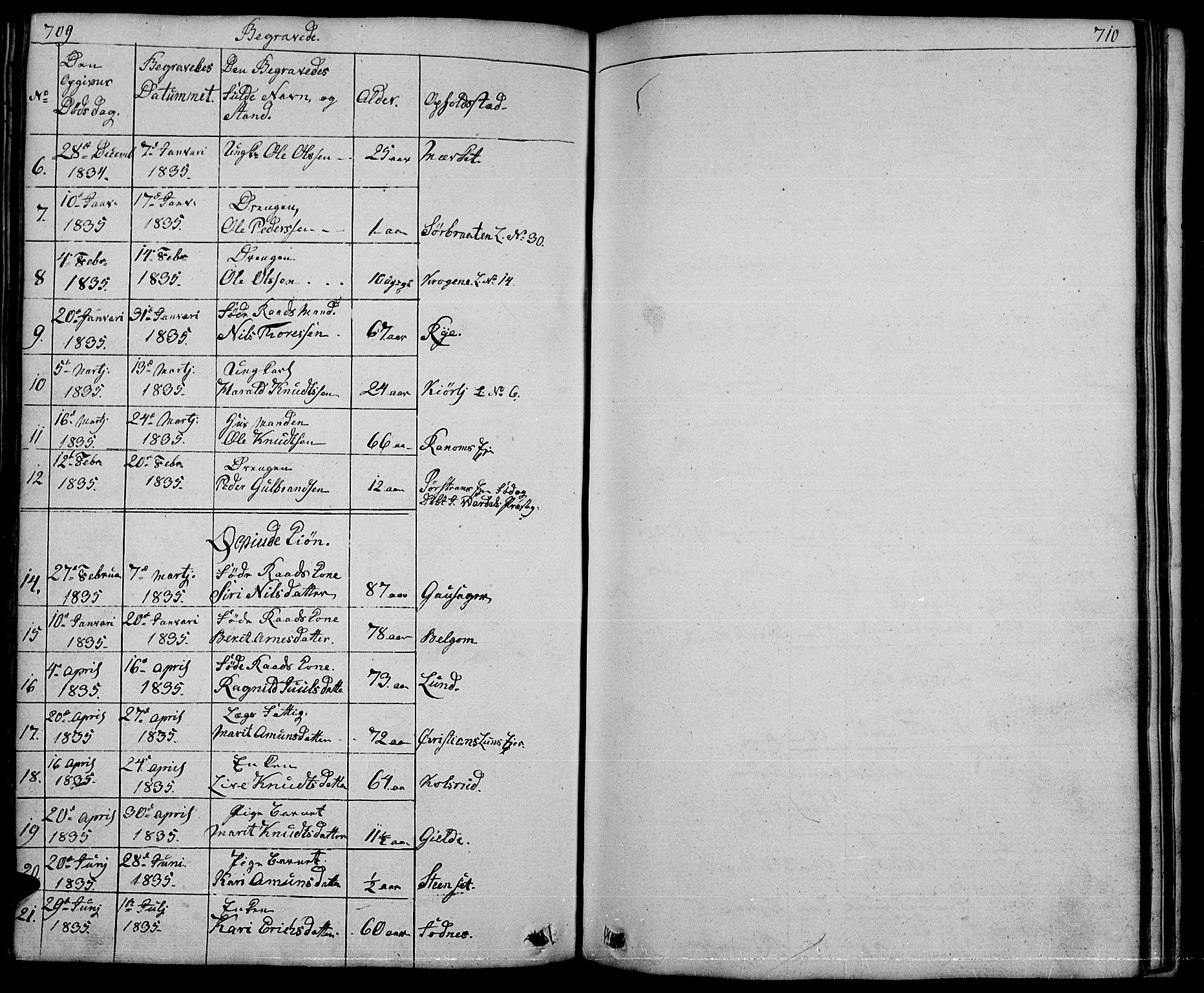 Nord-Aurdal prestekontor, AV/SAH-PREST-132/H/Ha/Hab/L0001: Parish register (copy) no. 1, 1834-1887, p. 709-710