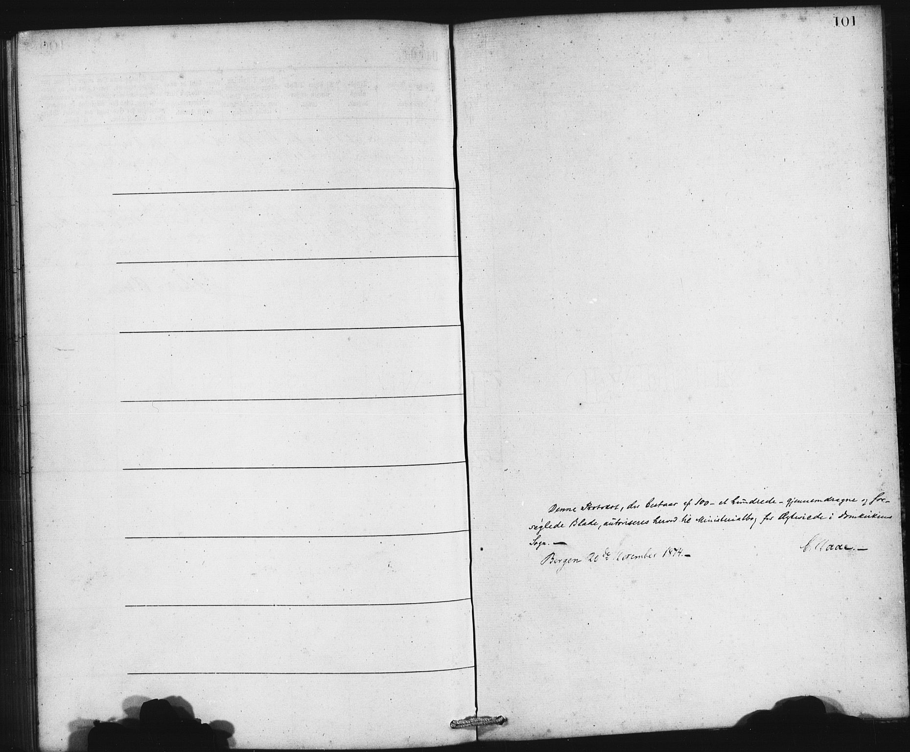 Domkirken sokneprestembete, SAB/A-74801/H/Haa/L0036: Parish register (official) no. D 3, 1875-1880, p. 101