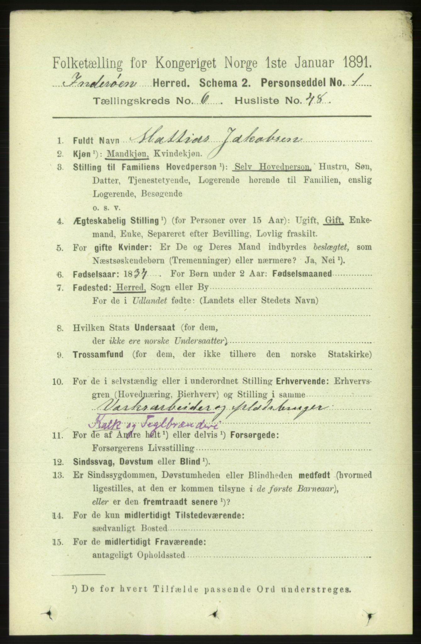 RA, 1891 census for 1729 Inderøy, 1891, p. 3654