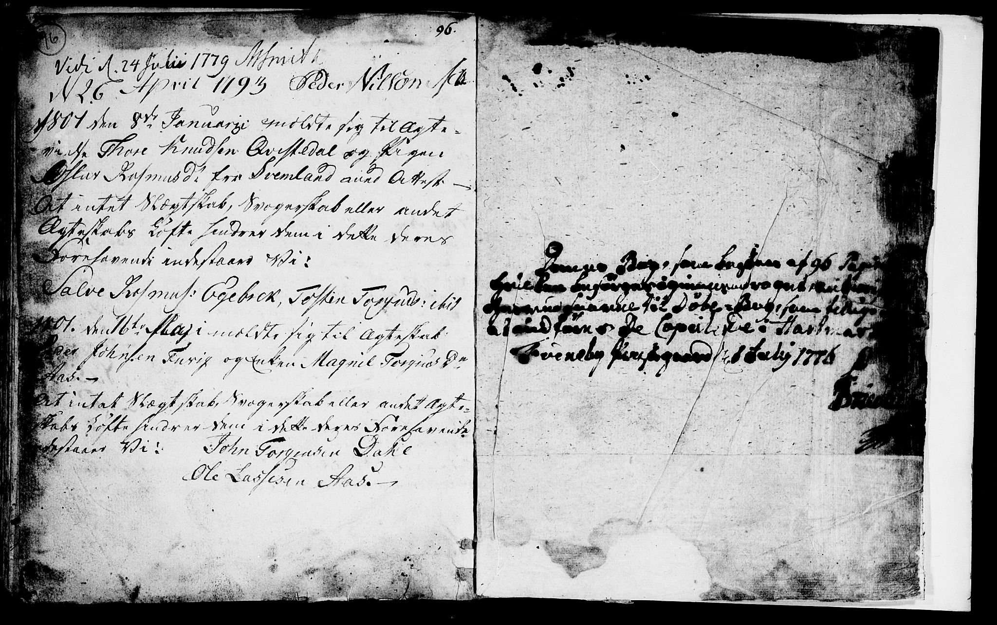 Mandal sokneprestkontor, SAK/1111-0030/F/Fa/Fab/L0002: Parish register (official) no. A 2, 1753-1801, p. 96-97