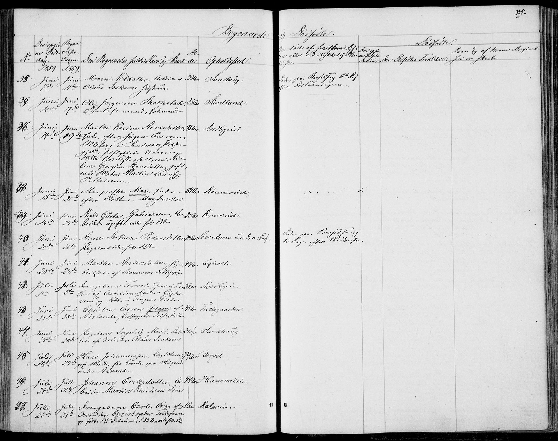 Skoger kirkebøker, SAKO/A-59/F/Fa/L0003: Parish register (official) no. I 3, 1842-1861, p. 335