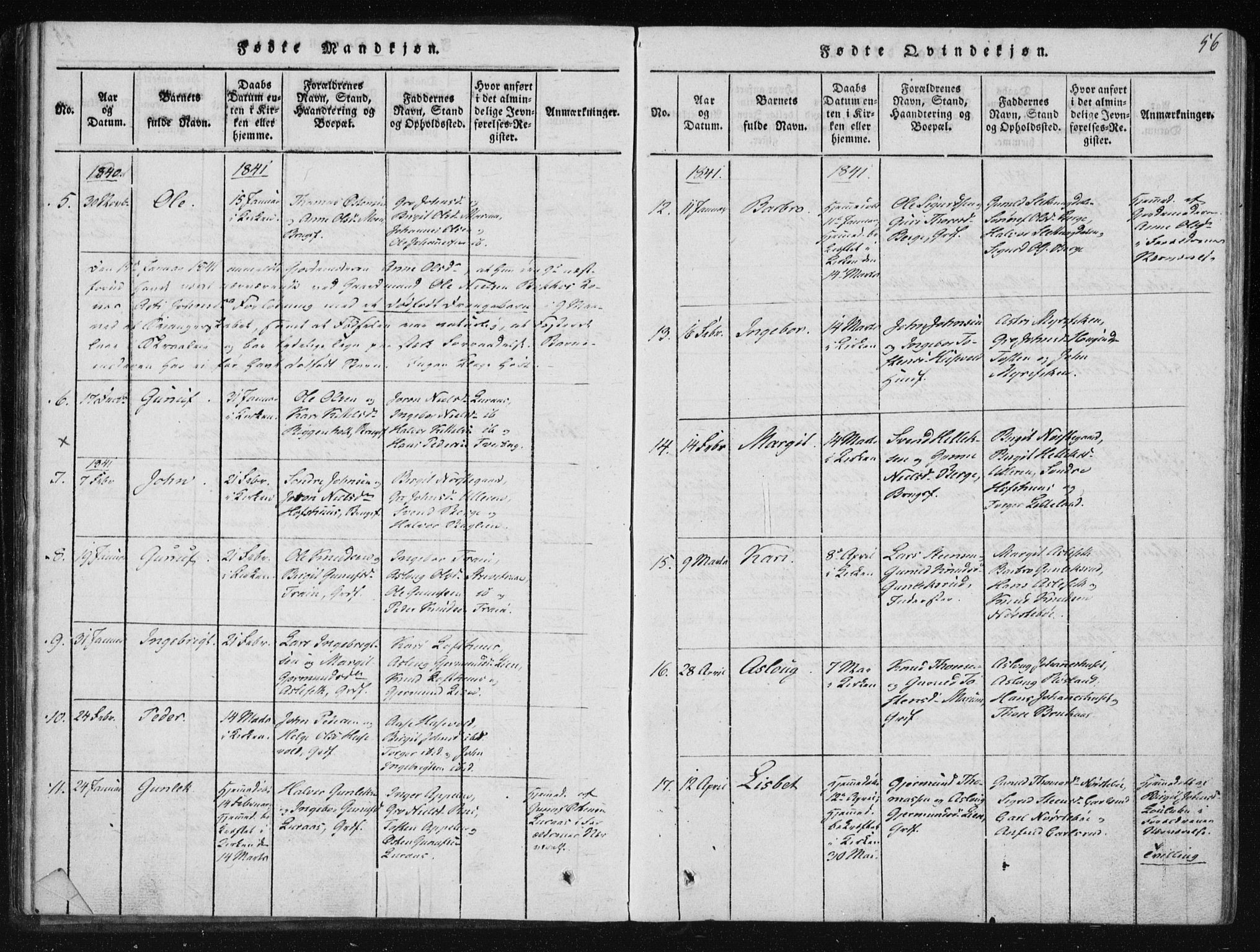 Tinn kirkebøker, AV/SAKO-A-308/F/Fb/L0001: Parish register (official) no. II 1, 1815-1843, p. 56