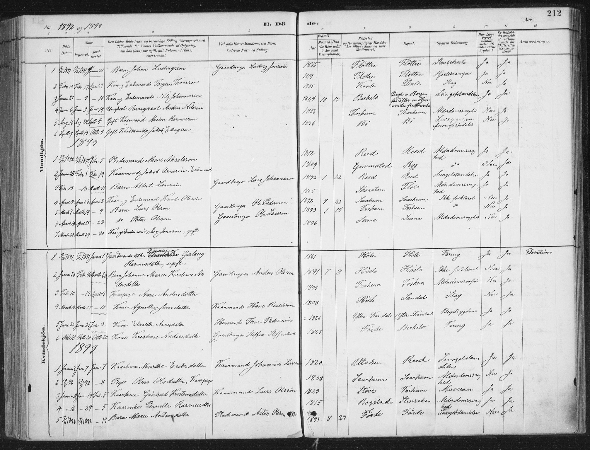 Gloppen sokneprestembete, AV/SAB-A-80101/H/Haa/Haac/L0002: Parish register (official) no. C  2, 1887-1904, p. 212