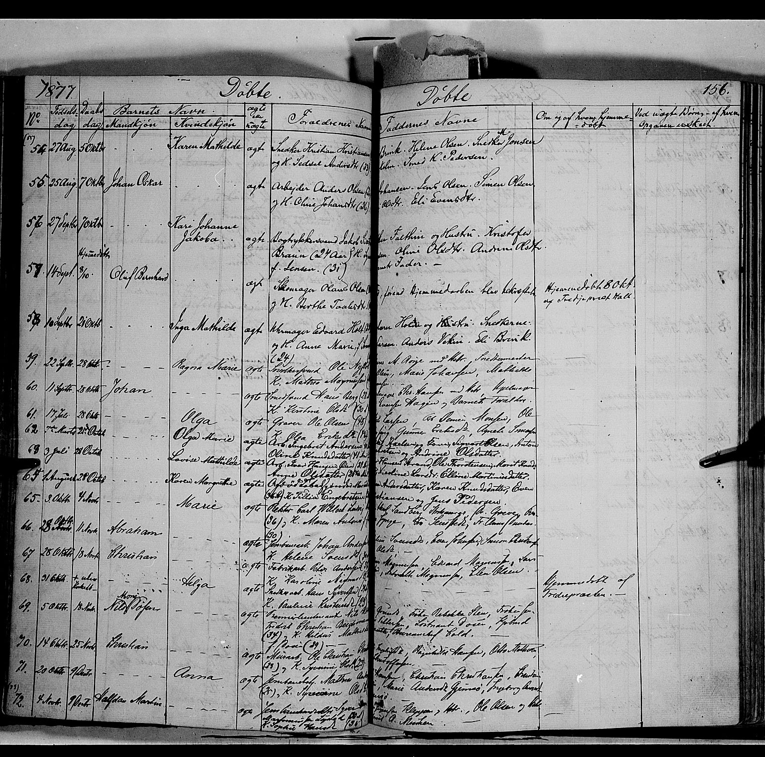 Vang prestekontor, Hedmark, SAH/PREST-008/H/Ha/Haa/L0011: Parish register (official) no. 11, 1852-1877, p. 156