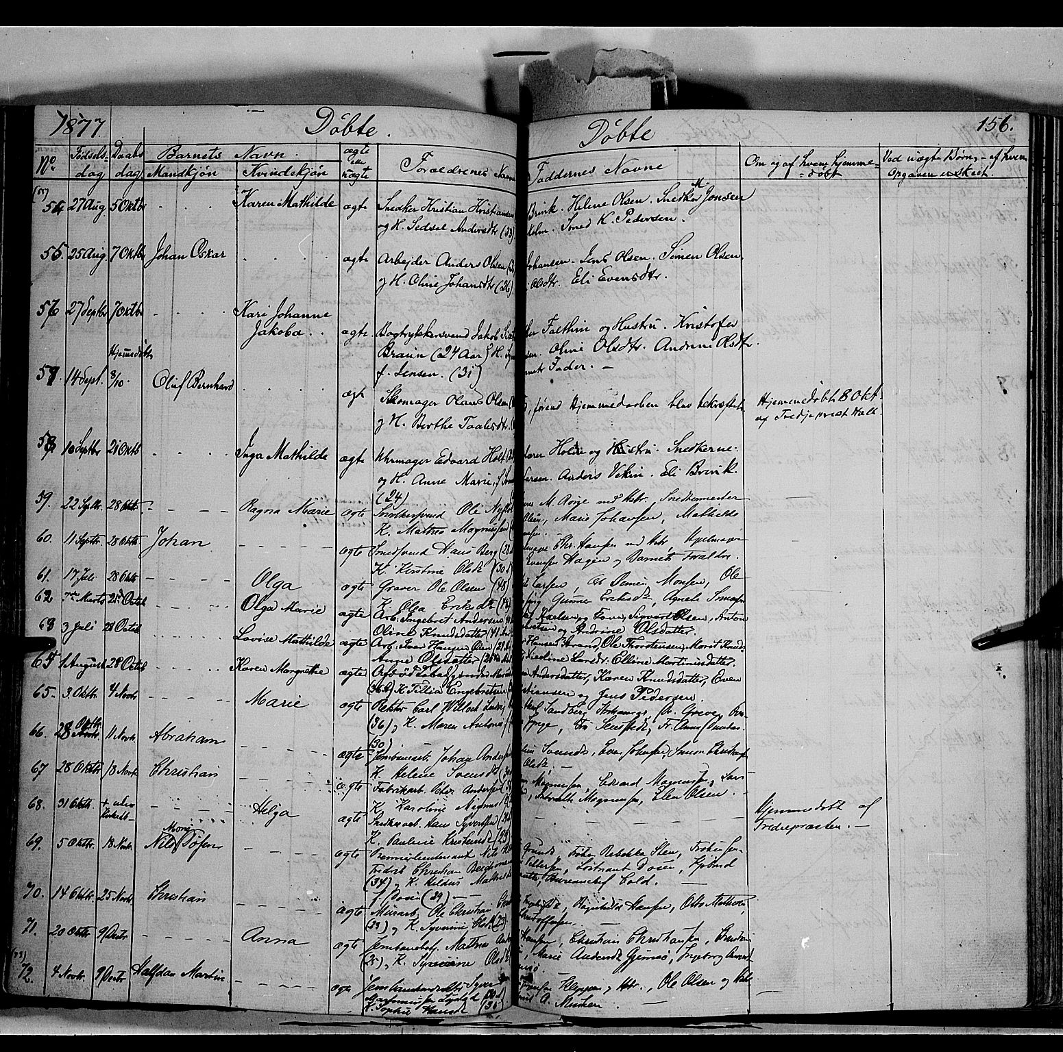 Vang prestekontor, Hedmark, AV/SAH-PREST-008/H/Ha/Haa/L0011: Parish register (official) no. 11, 1852-1877, p. 156