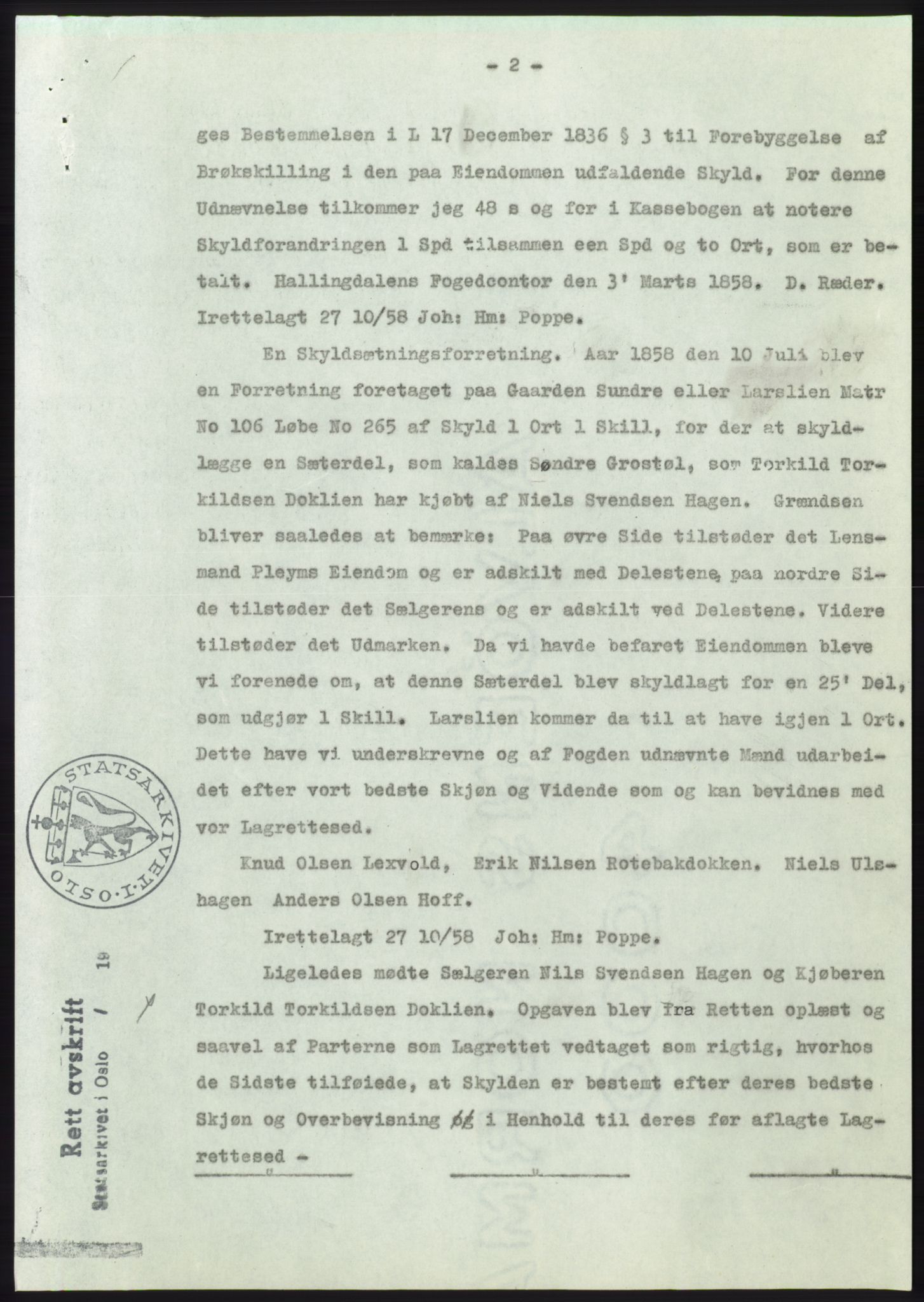 Statsarkivet i Kongsberg, AV/SAKO-A-0001/E/Ee/L0006: Avskrifter, SAO jnr. 401/1956 - 791/1956, 1956, p. 174