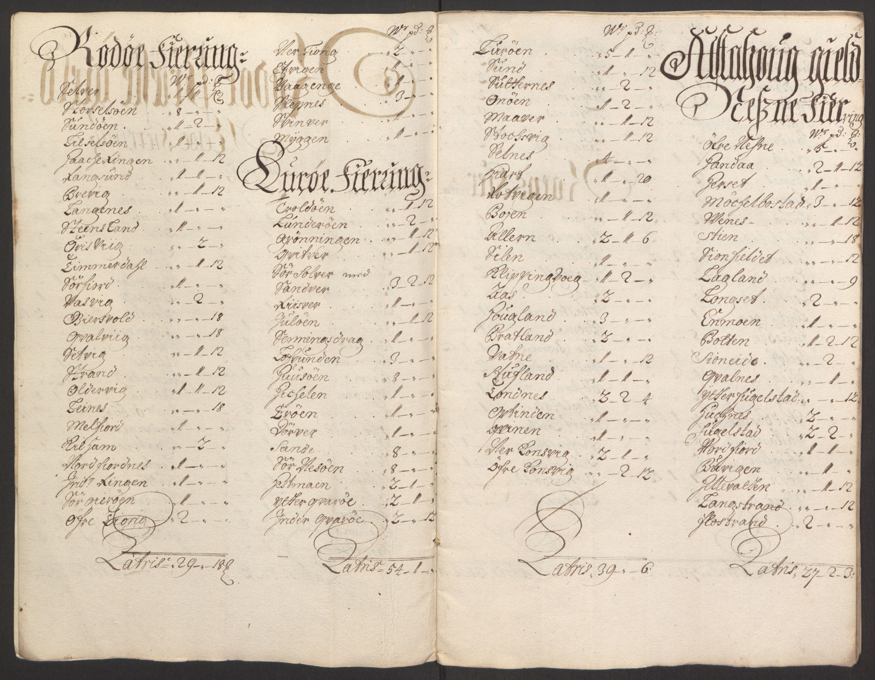 Rentekammeret inntil 1814, Reviderte regnskaper, Fogderegnskap, AV/RA-EA-4092/R65/L4505: Fogderegnskap Helgeland, 1693-1696, p. 364