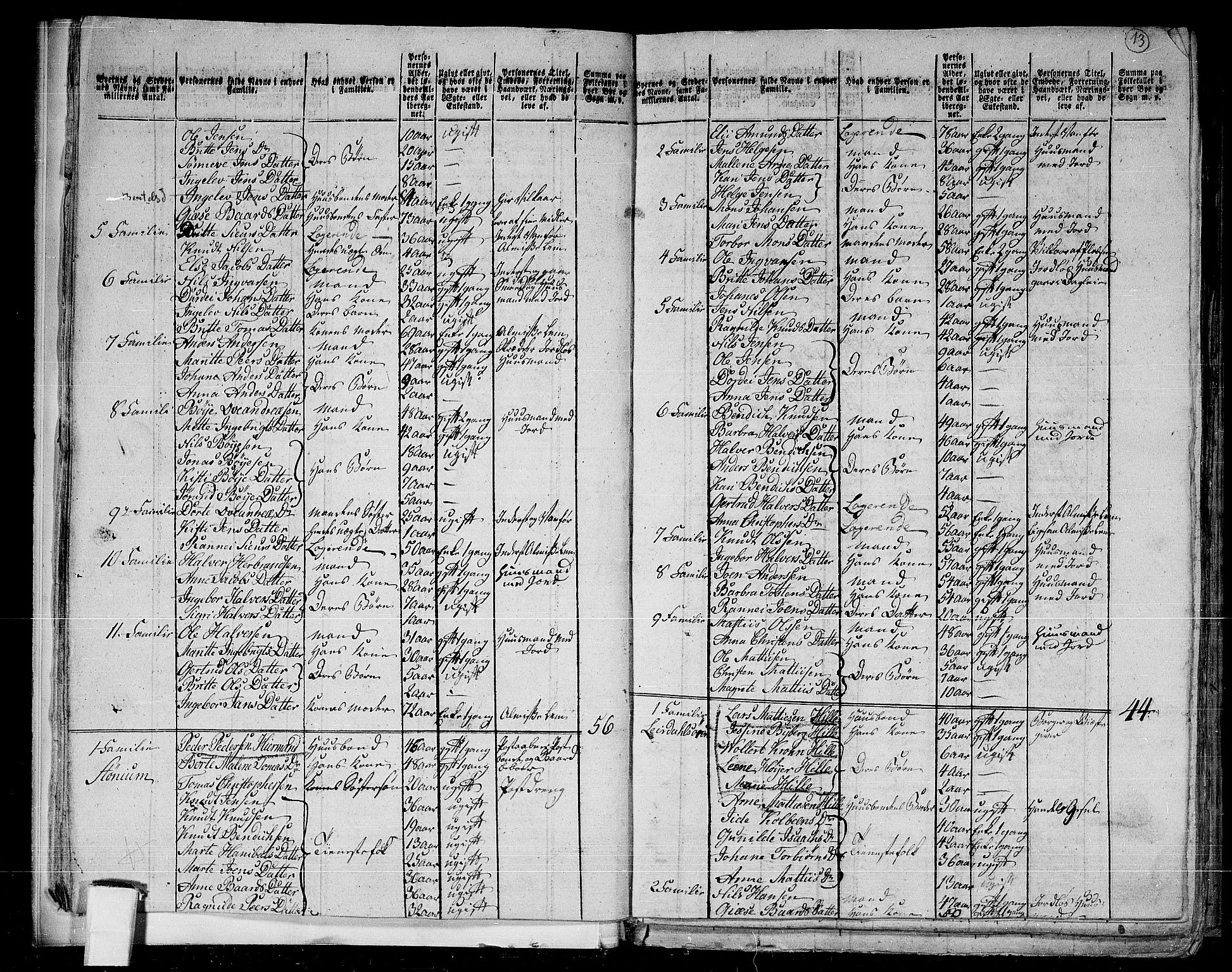 RA, 1801 census for 1422P Lærdal, 1801, p. 12b-13a