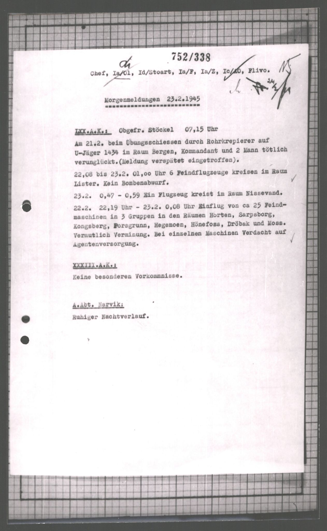 Forsvarets Overkommando. 2 kontor. Arkiv 11.4. Spredte tyske arkivsaker, AV/RA-RAFA-7031/D/Dar/Dara/L0003: Krigsdagbøker for 20. Gebirgs-Armee-Oberkommando (AOK 20), 1945, p. 230