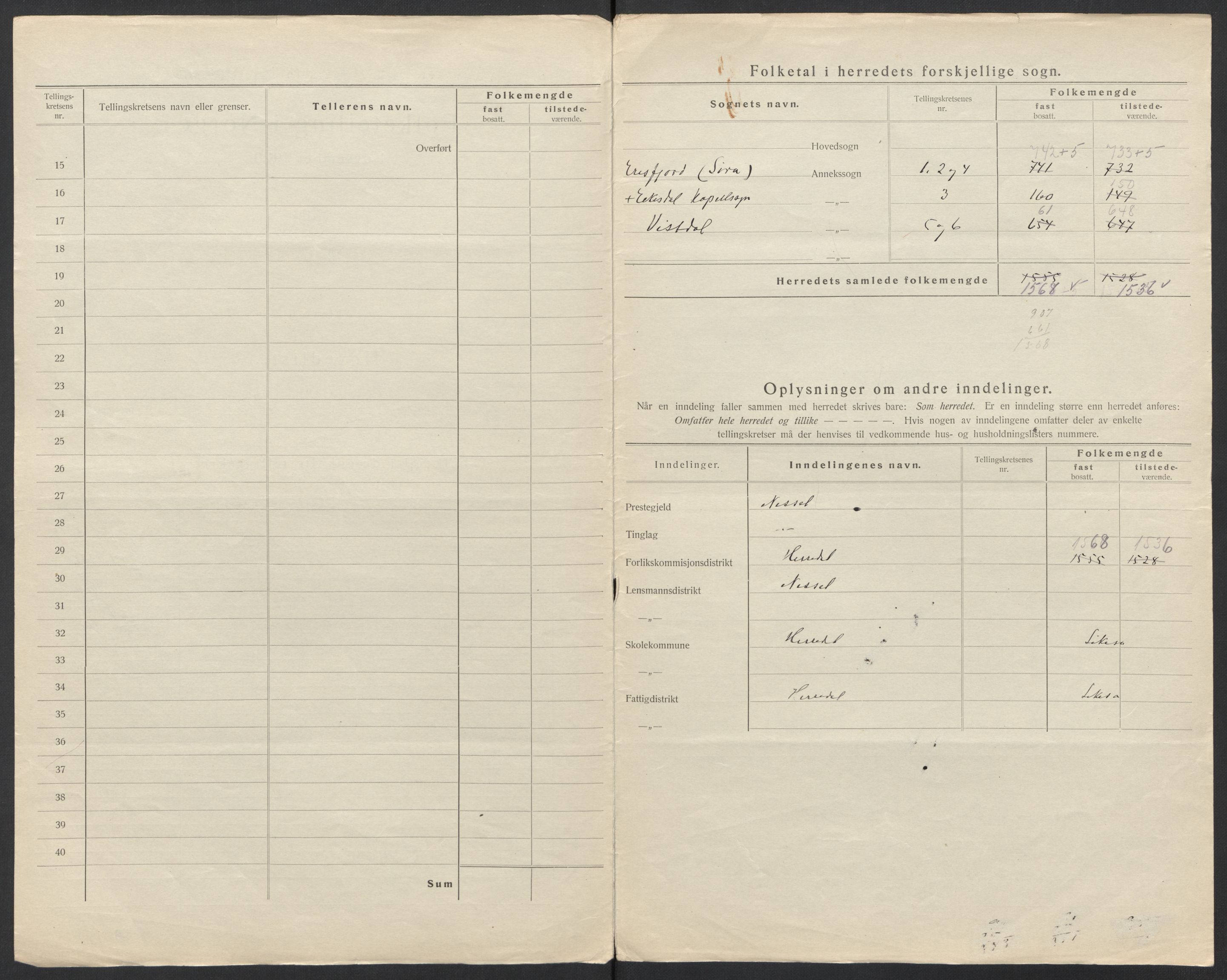 SAT, 1920 census for Eresfjord og Vistdal, 1920, p. 9