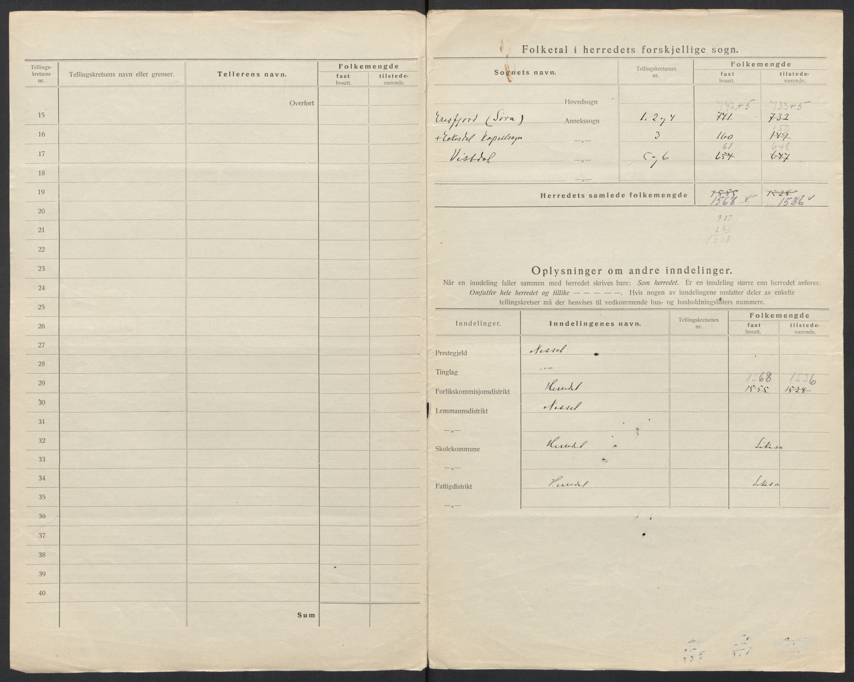 SAT, 1920 census for Eresfjord og Vistdal, 1920, p. 9