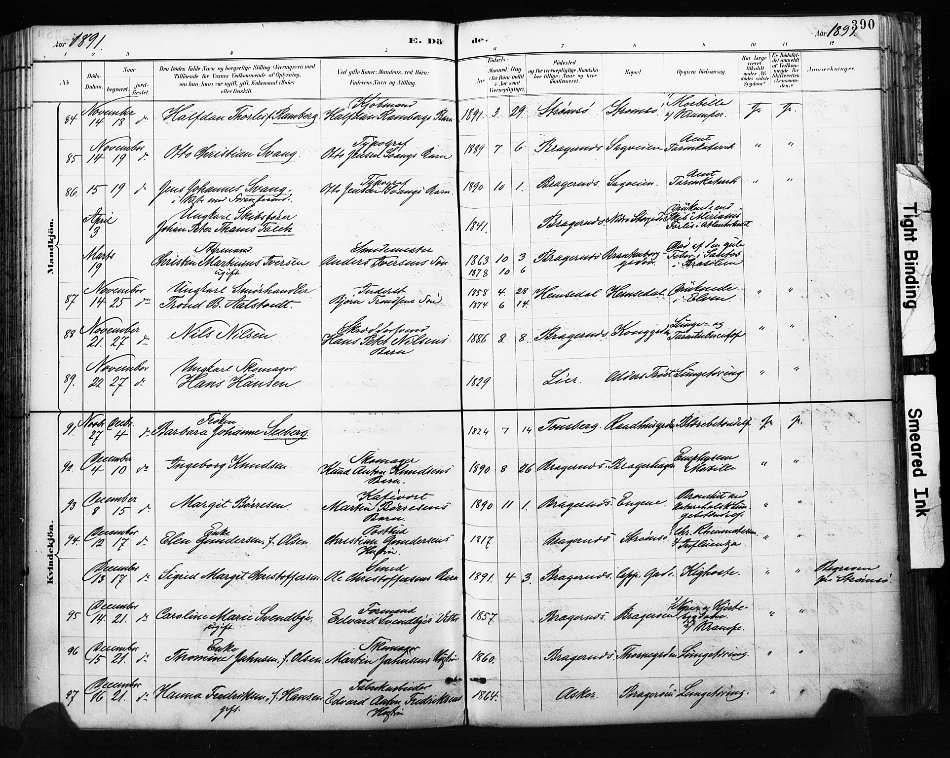 Bragernes kirkebøker, AV/SAKO-A-6/F/Fb/L0007: Parish register (official) no. II 7, 1885-1893, p. 390