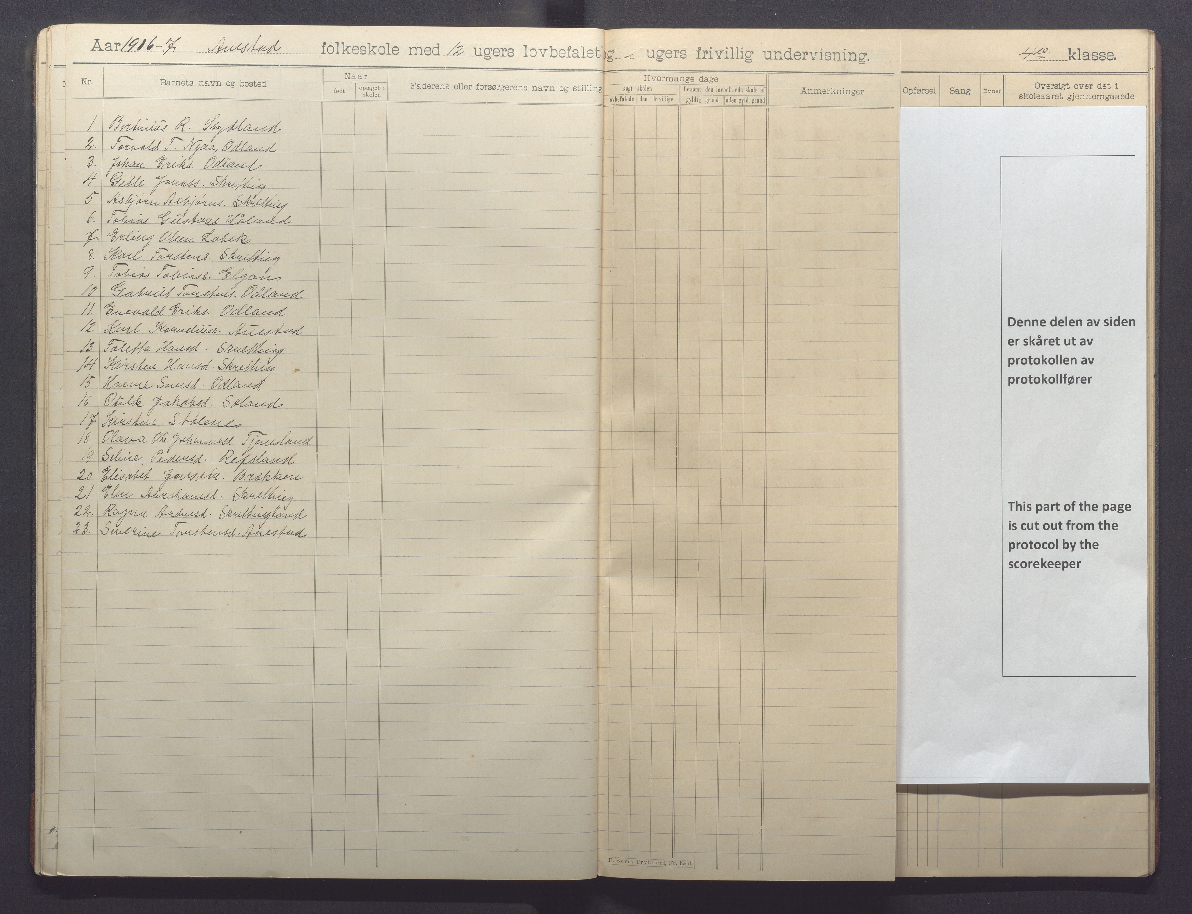 Varhaug kommune- Auestad skule, IKAR/K-100960/H/L0002: Skuleprotokoll, 1902-1915, p. 19