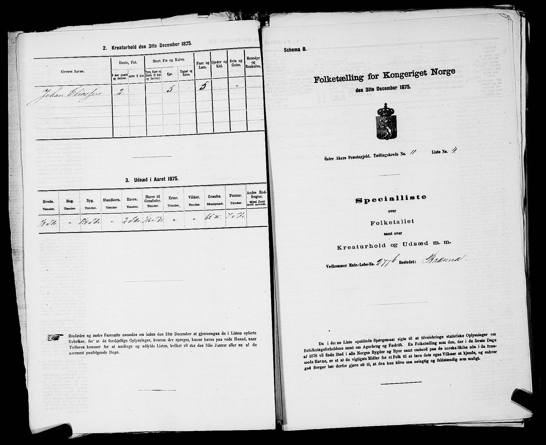 RA, 1875 census for 0218bP Østre Aker, 1875, p. 3562