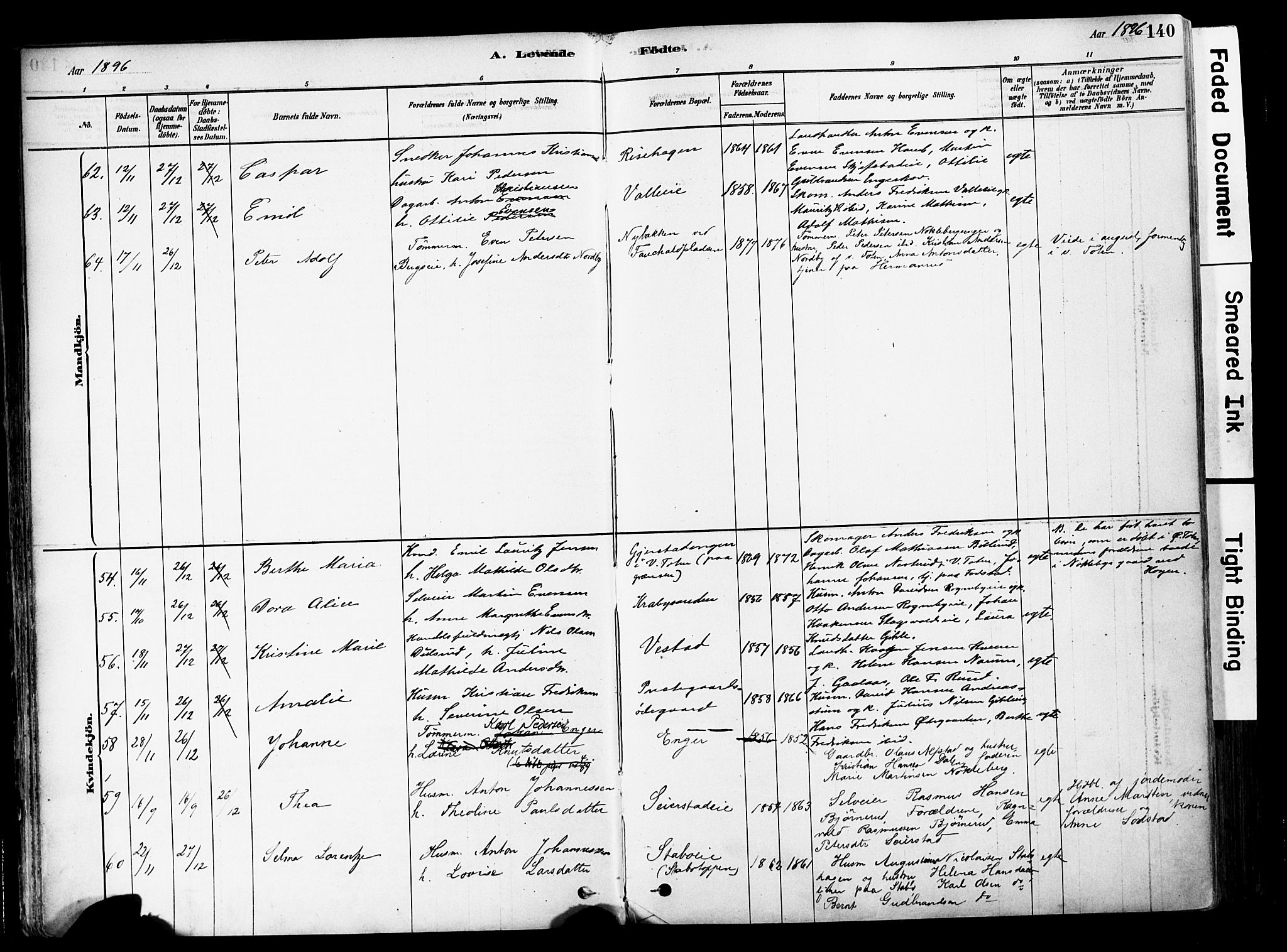 Østre Toten prestekontor, AV/SAH-PREST-104/H/Ha/Haa/L0006: Parish register (official) no. 6 /1, 1878-1896, p. 140