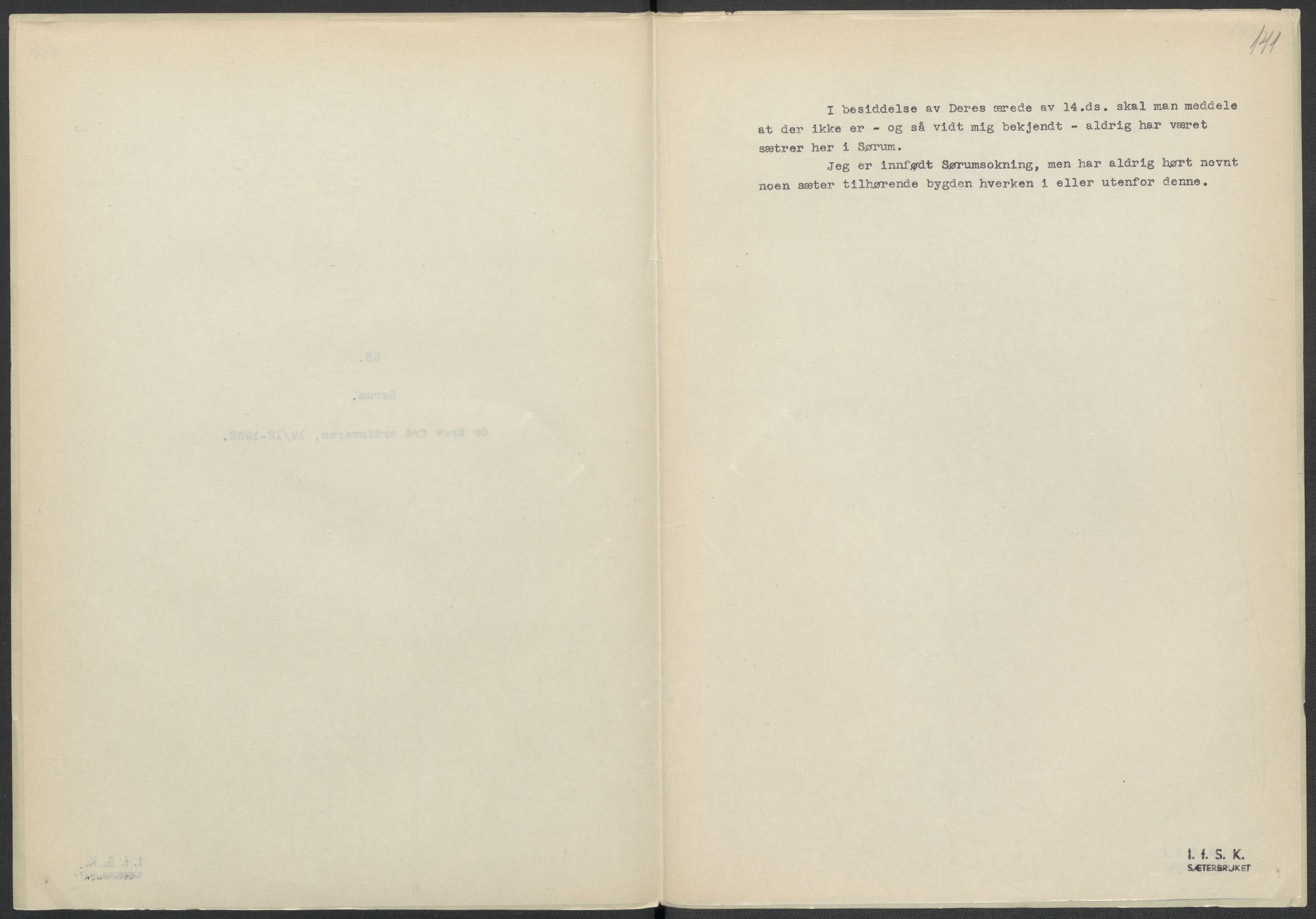 Instituttet for sammenlignende kulturforskning, AV/RA-PA-0424/F/Fc/L0002/0002: Eske B2: / Akershus (perm II), 1932-1936, p. 141