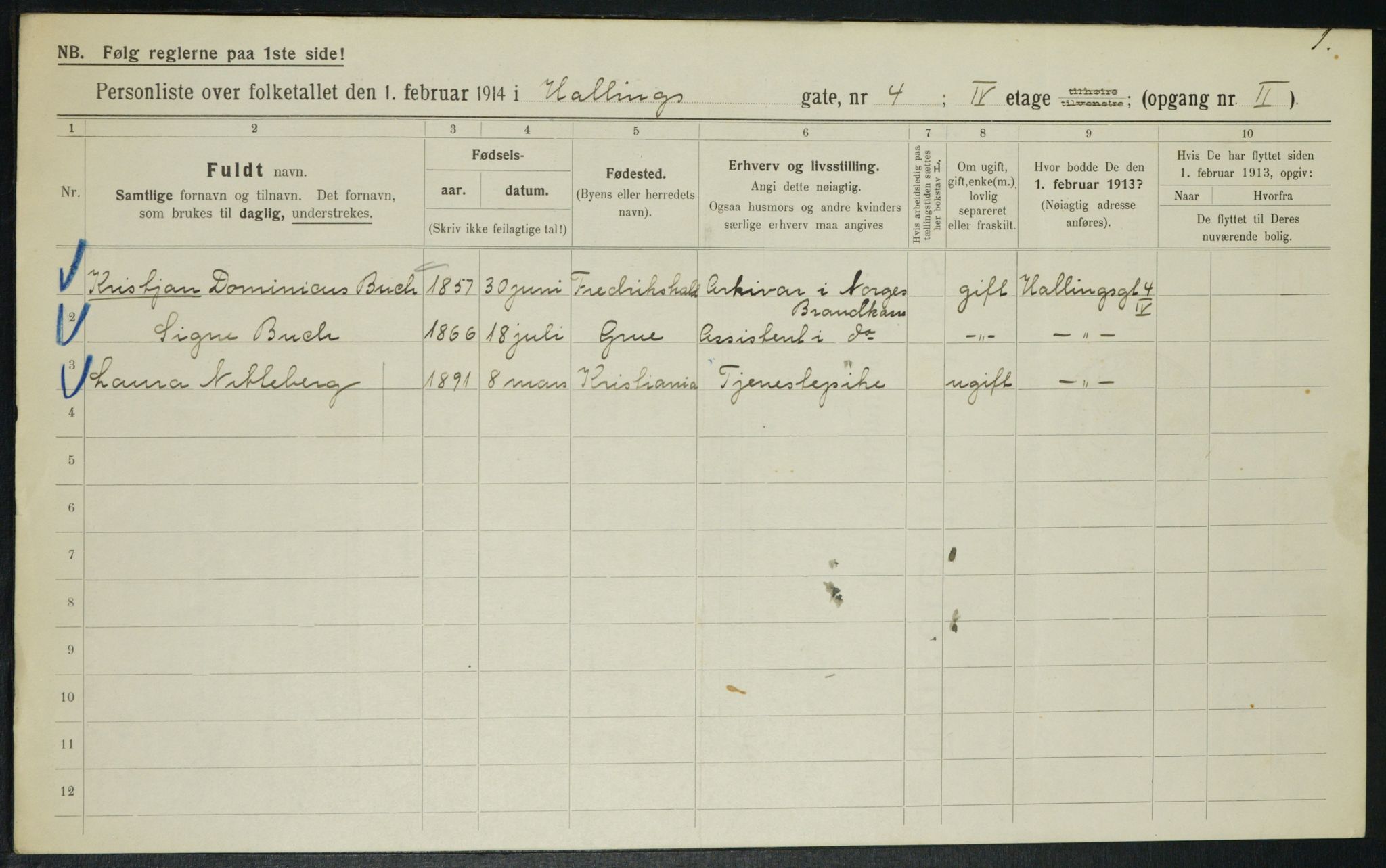 OBA, Municipal Census 1914 for Kristiania, 1914, p. 34218