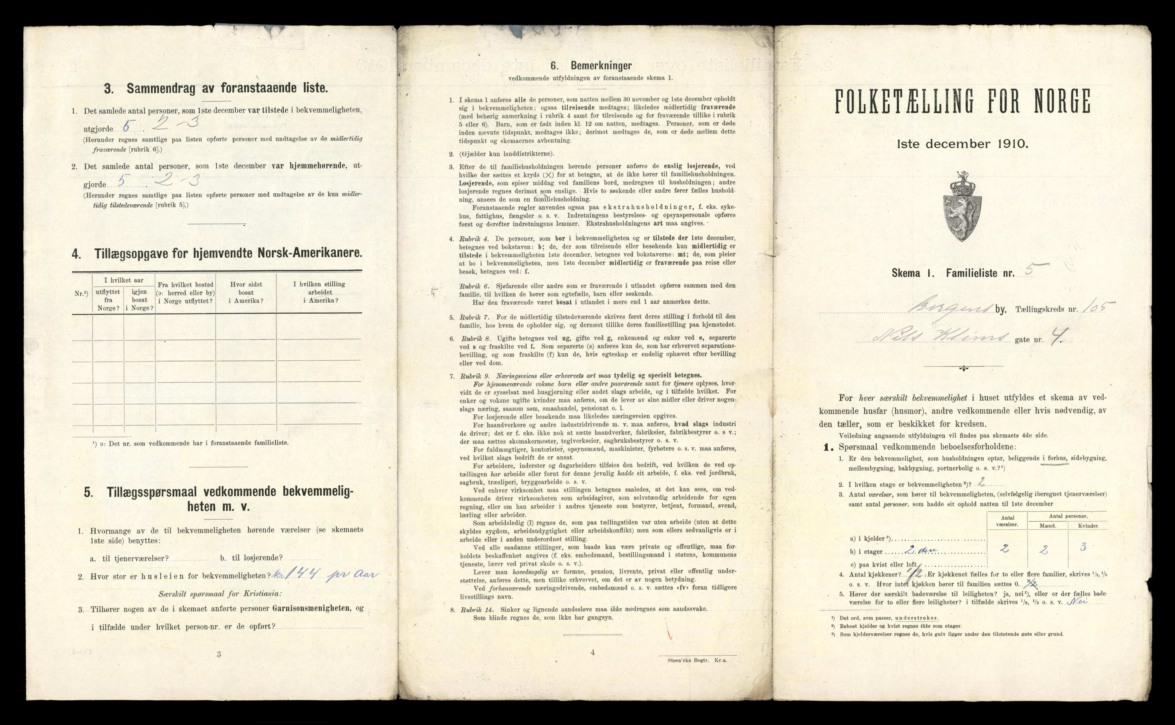 RA, 1910 census for Bergen, 1910, p. 36763