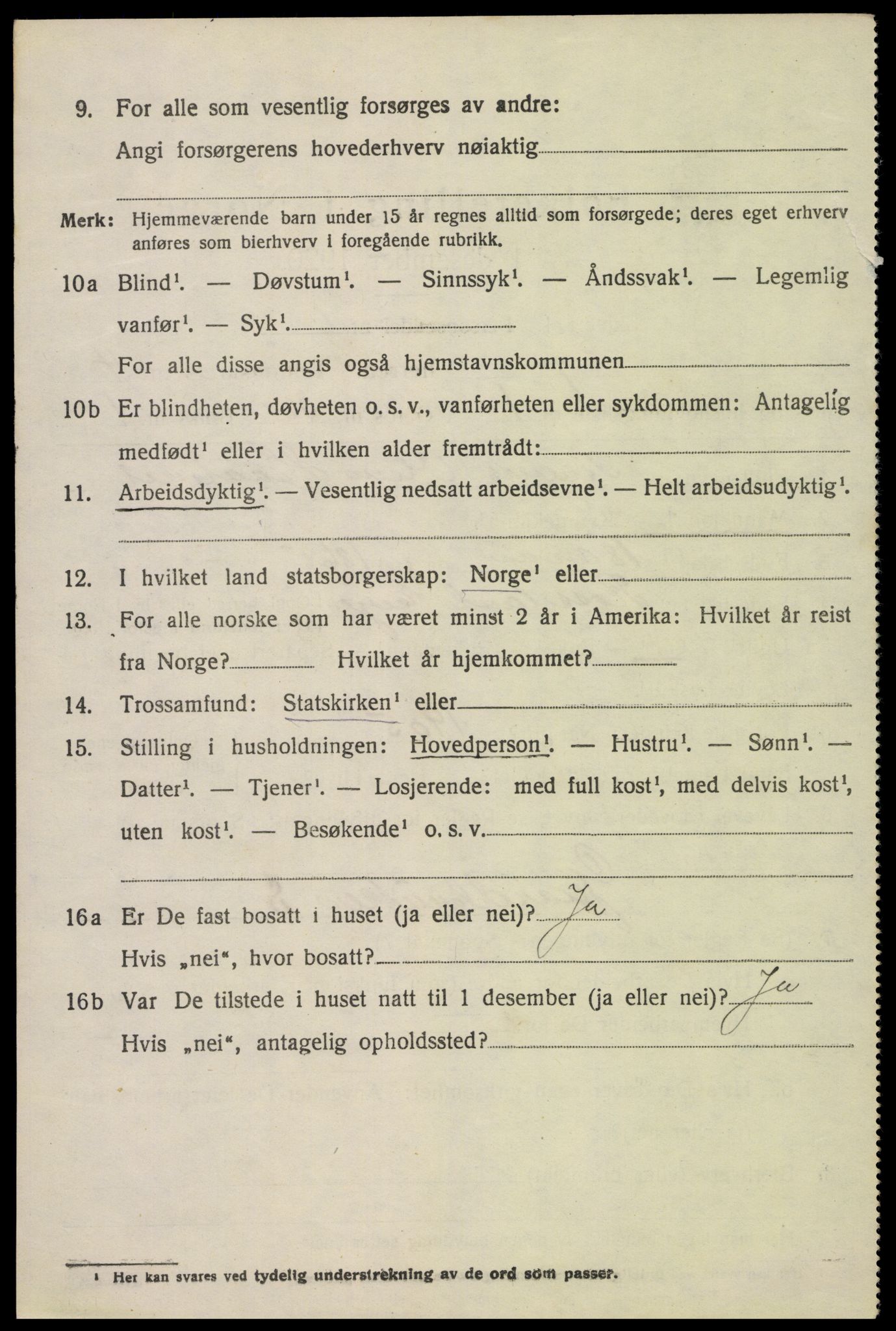 SAK, 1920 census for Evje, 1920, p. 1313