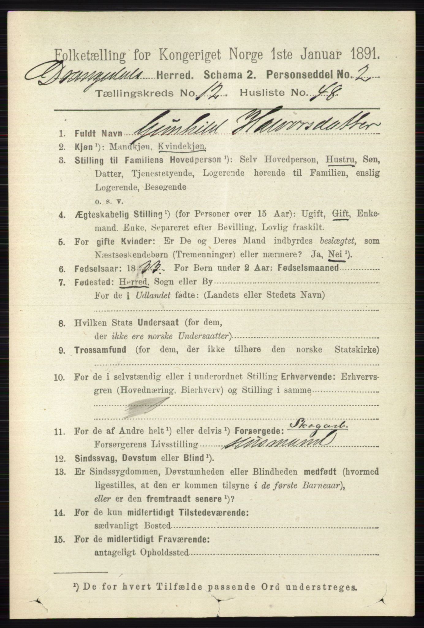 RA, 1891 census for 0817 Drangedal, 1891, p. 4666