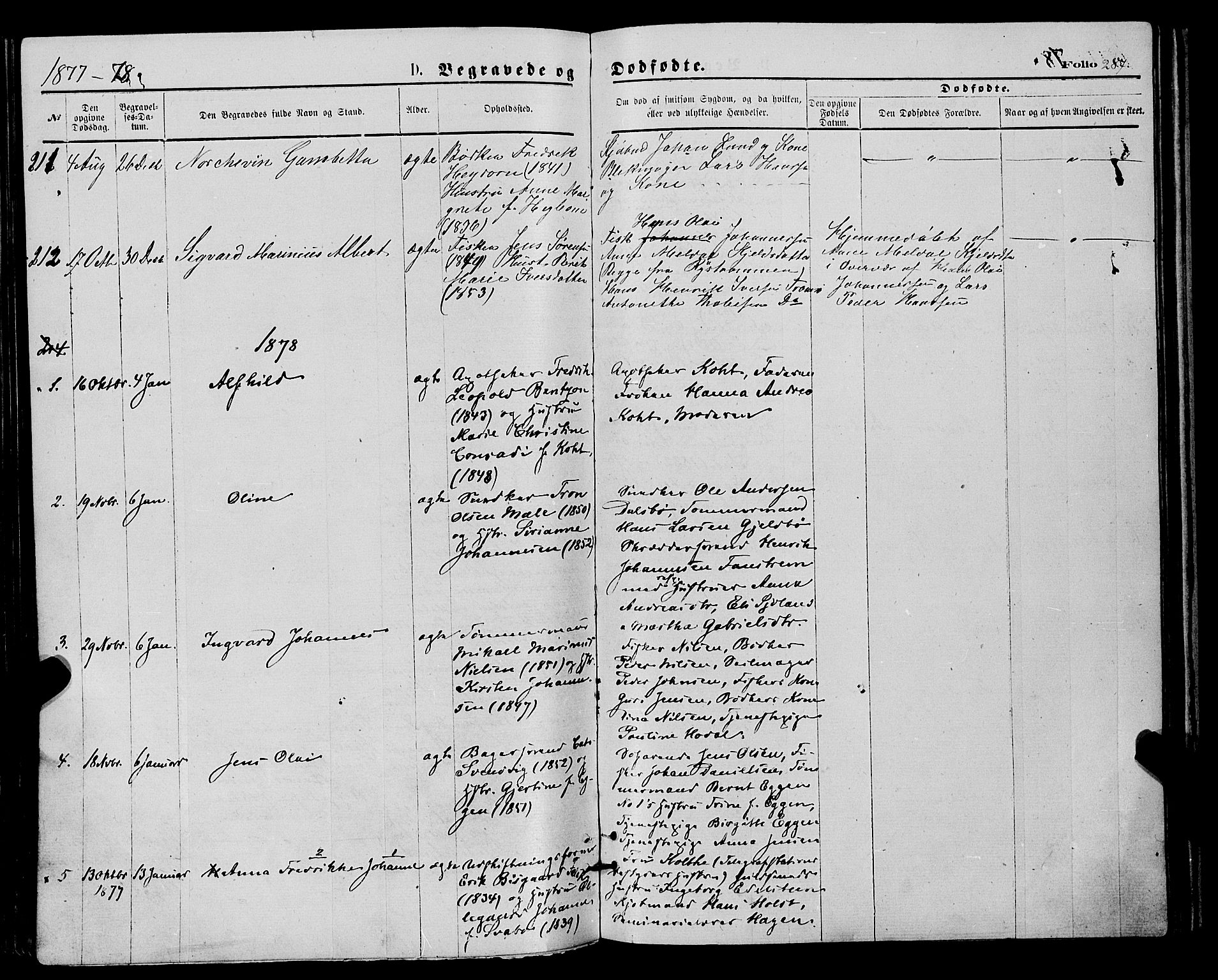 Tromsø sokneprestkontor/stiftsprosti/domprosti, SATØ/S-1343/G/Ga/L0013kirke: Parish register (official) no. 13, 1872-1877, p. 287