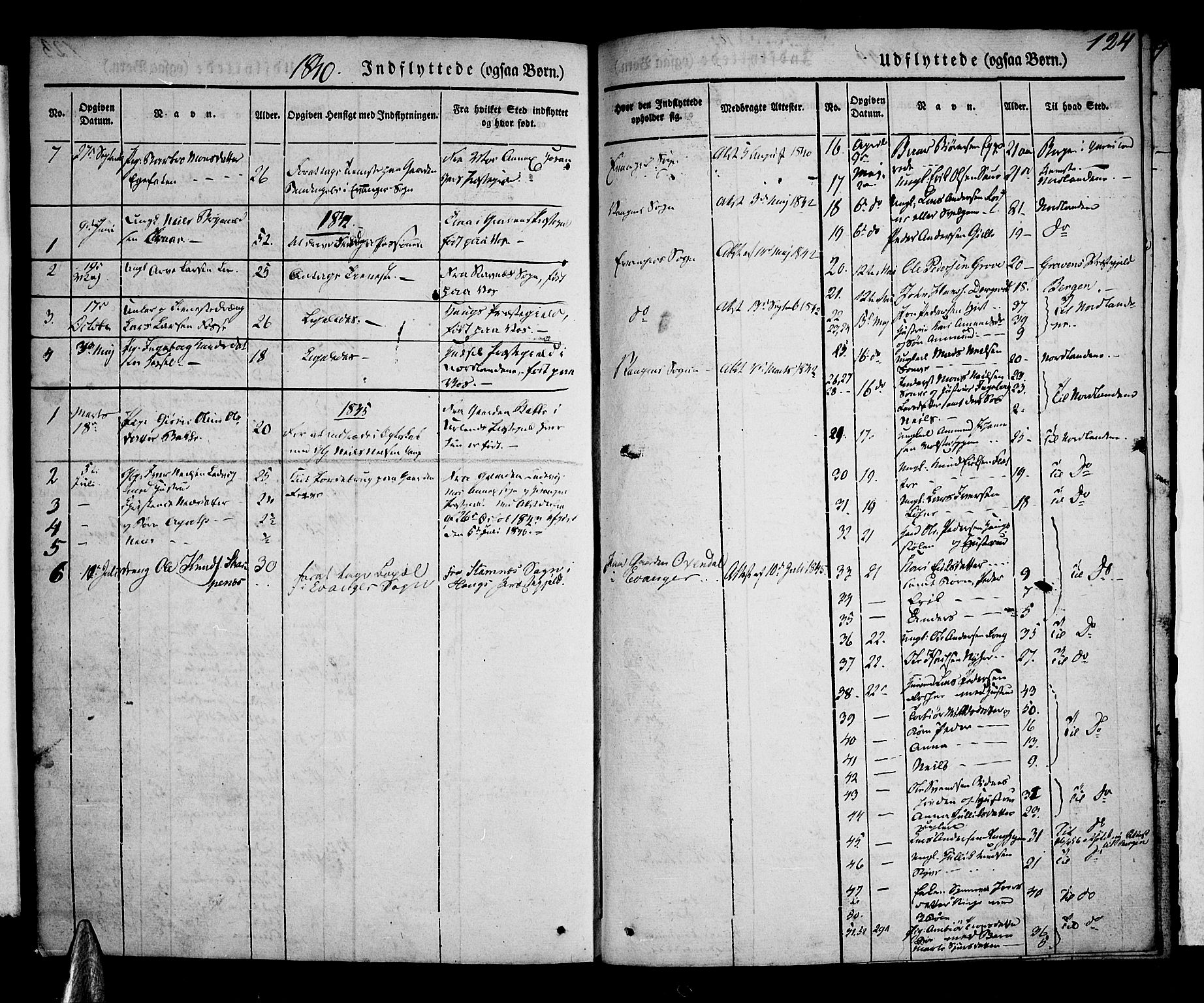 Voss sokneprestembete, AV/SAB-A-79001/H/Haa: Parish register (official) no. A 14, 1837-1847, p. 124