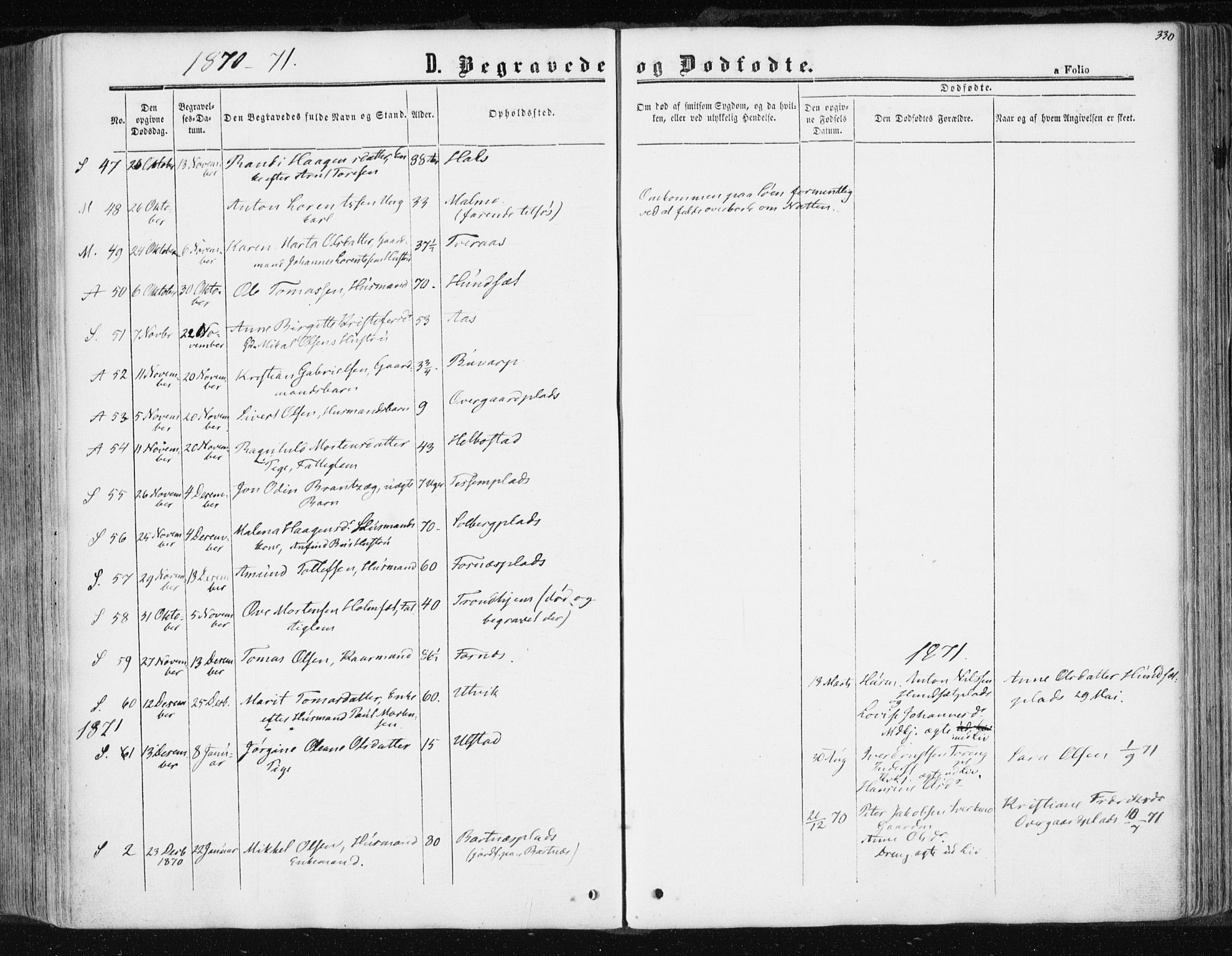 Ministerialprotokoller, klokkerbøker og fødselsregistre - Nord-Trøndelag, SAT/A-1458/741/L0394: Parish register (official) no. 741A08, 1864-1877, p. 330