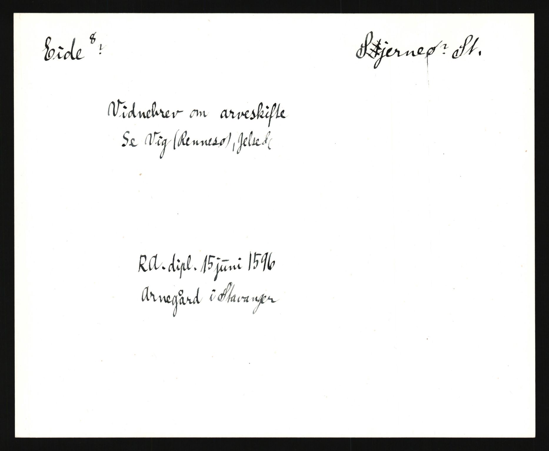 Riksarkivets diplomsamling, AV/RA-EA-5965/F35/F35e/L0027: Registreringssedler Rogaland, 1400-1700, p. 355