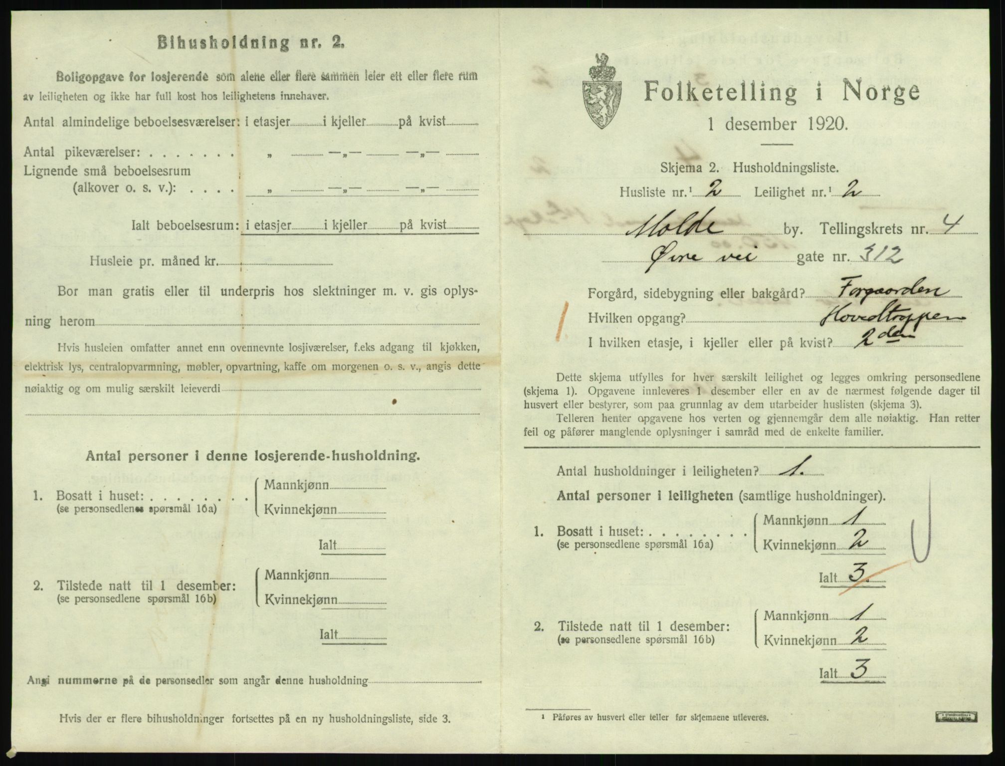 SAT, 1920 census for Molde, 1920, p. 1781