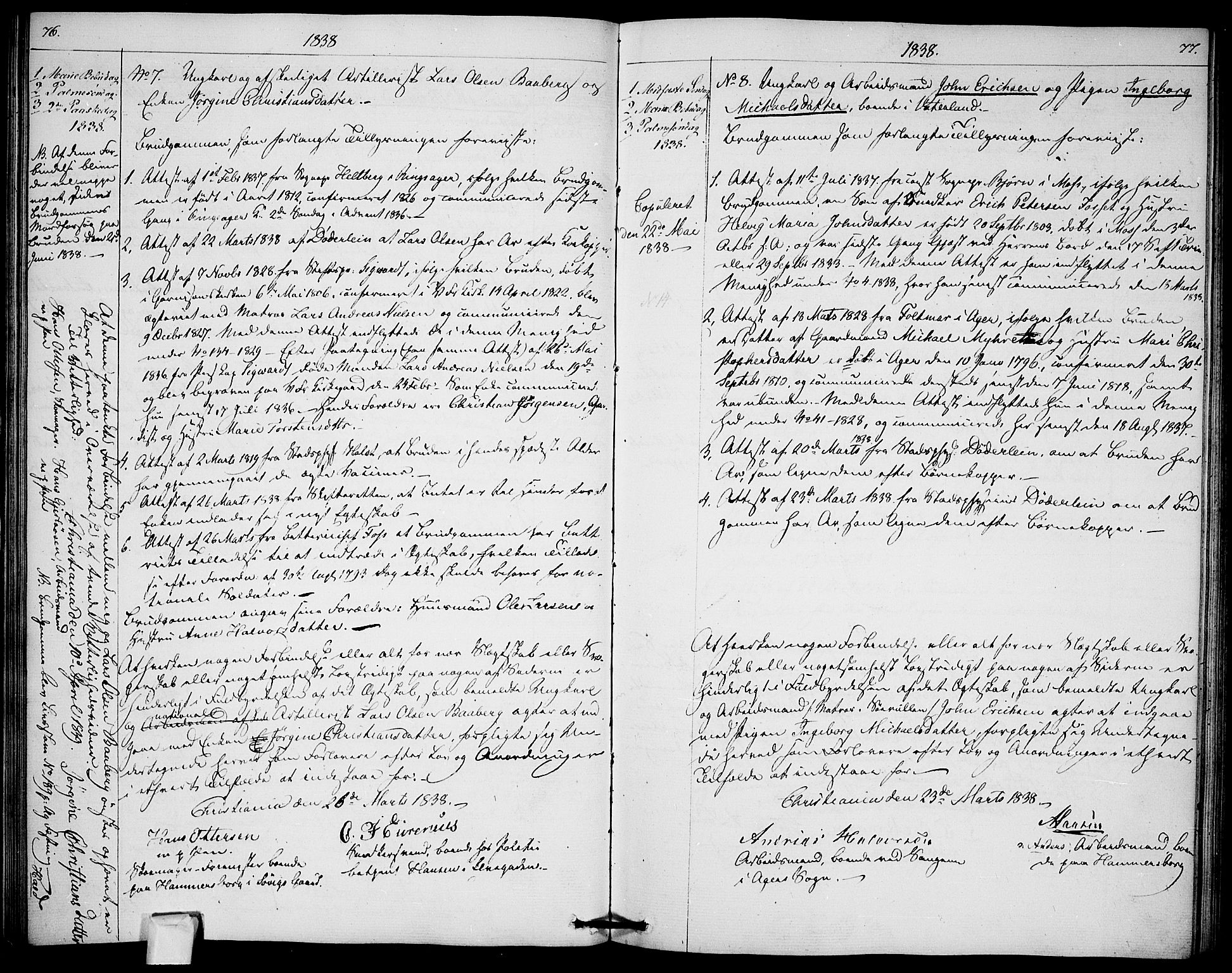 Garnisonsmenigheten Kirkebøker, AV/SAO-A-10846/H/Ha/L0003: Banns register no. I 3, 1835-1840, p. 76-77