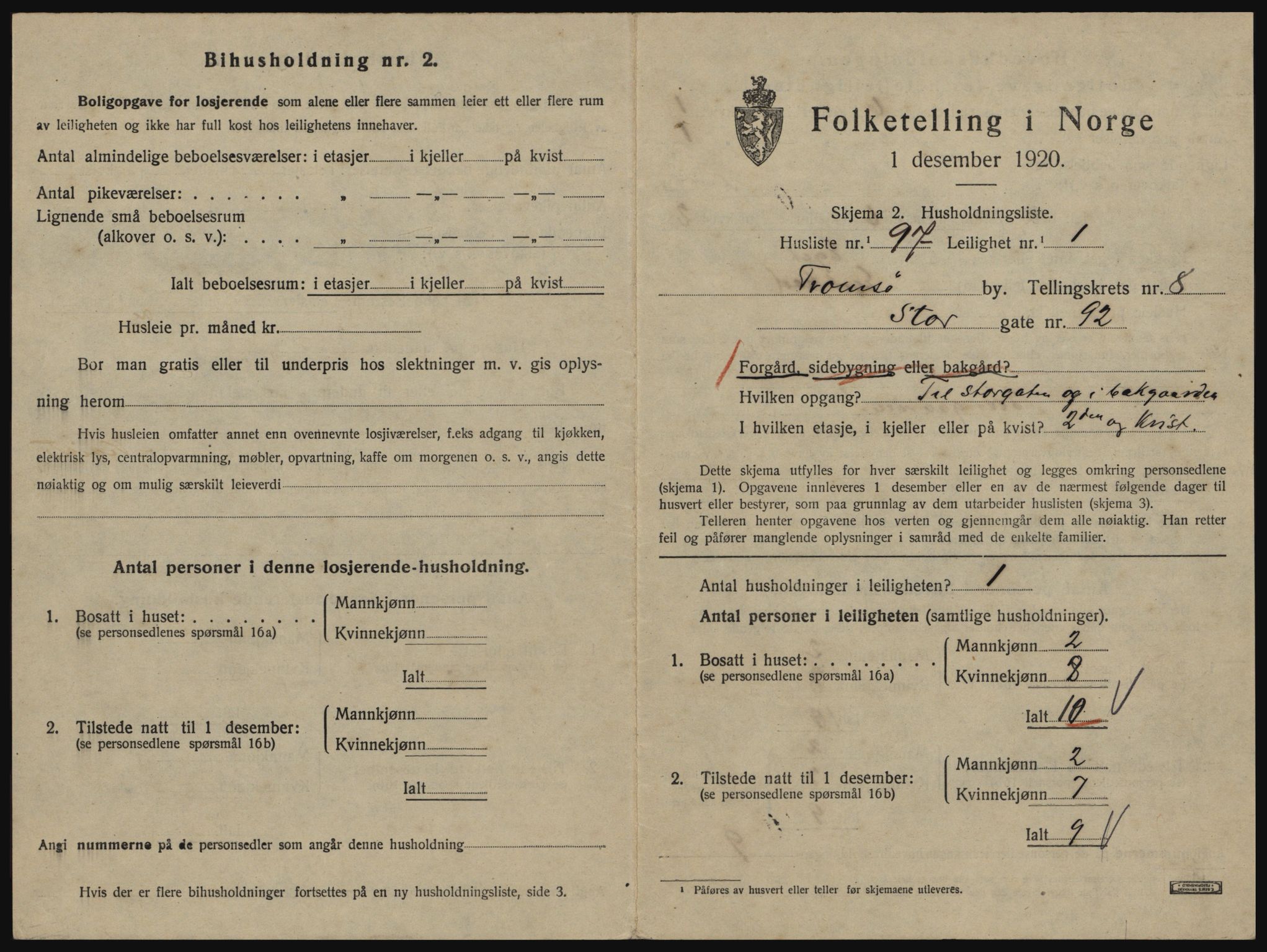 SATØ, 1920 census for Tromsø, 1920, p. 4721