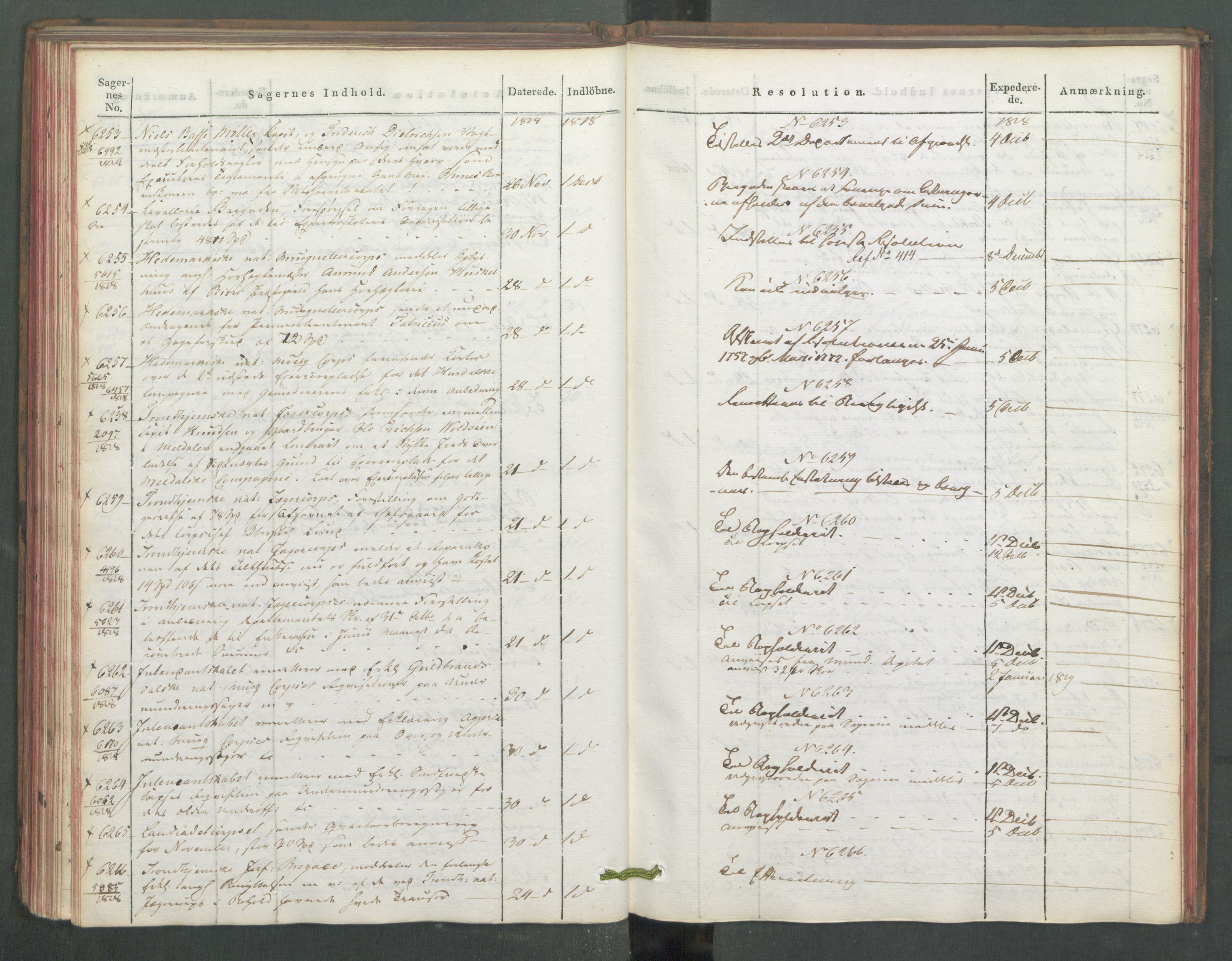 Armédepartementet, RA/RAFA-3493/C/Ca/L0016: 6. Departements Journal, 1818